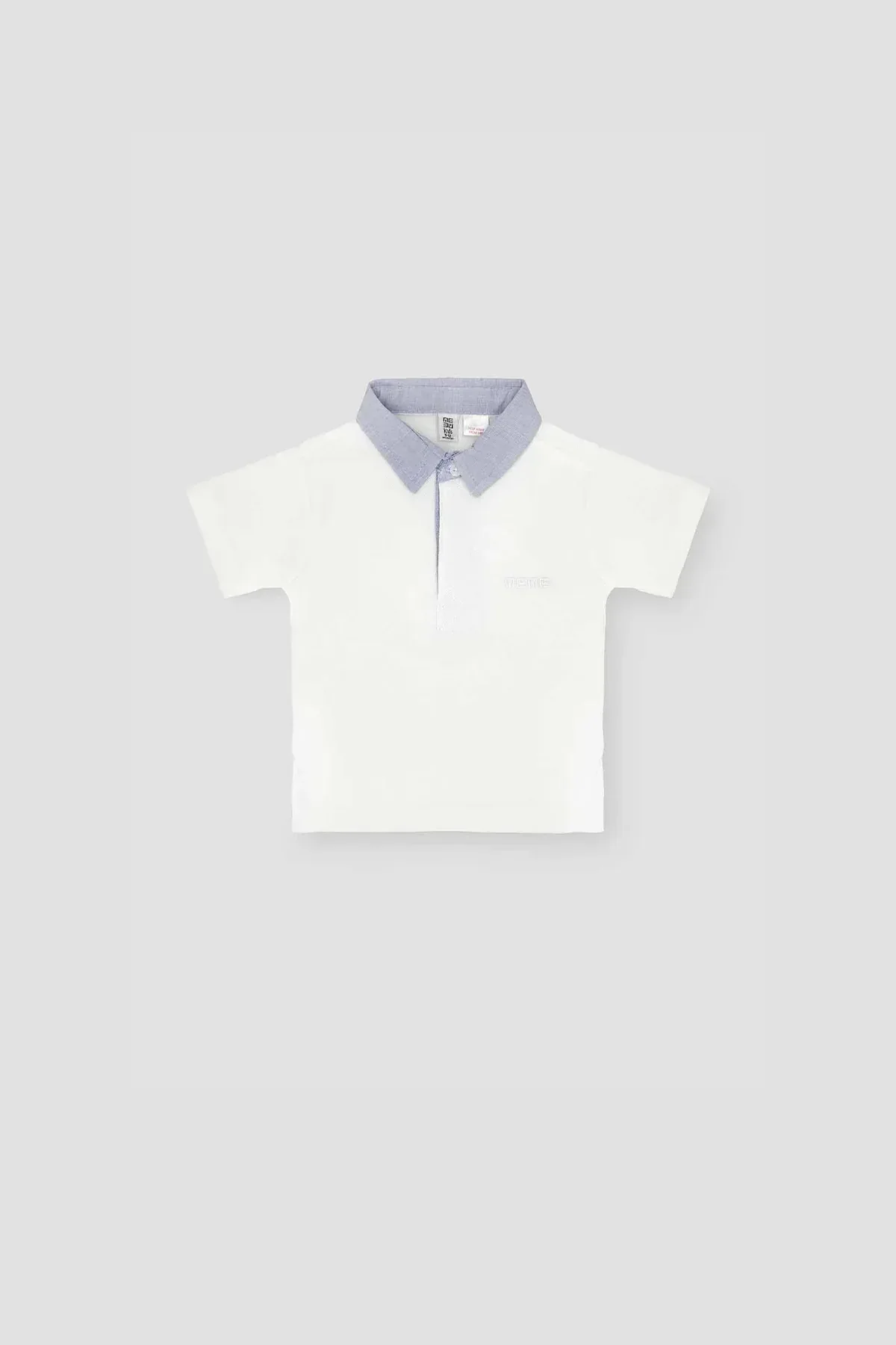 CONTRAST POLO SHIRT FOR BABY BOYS - WHITE