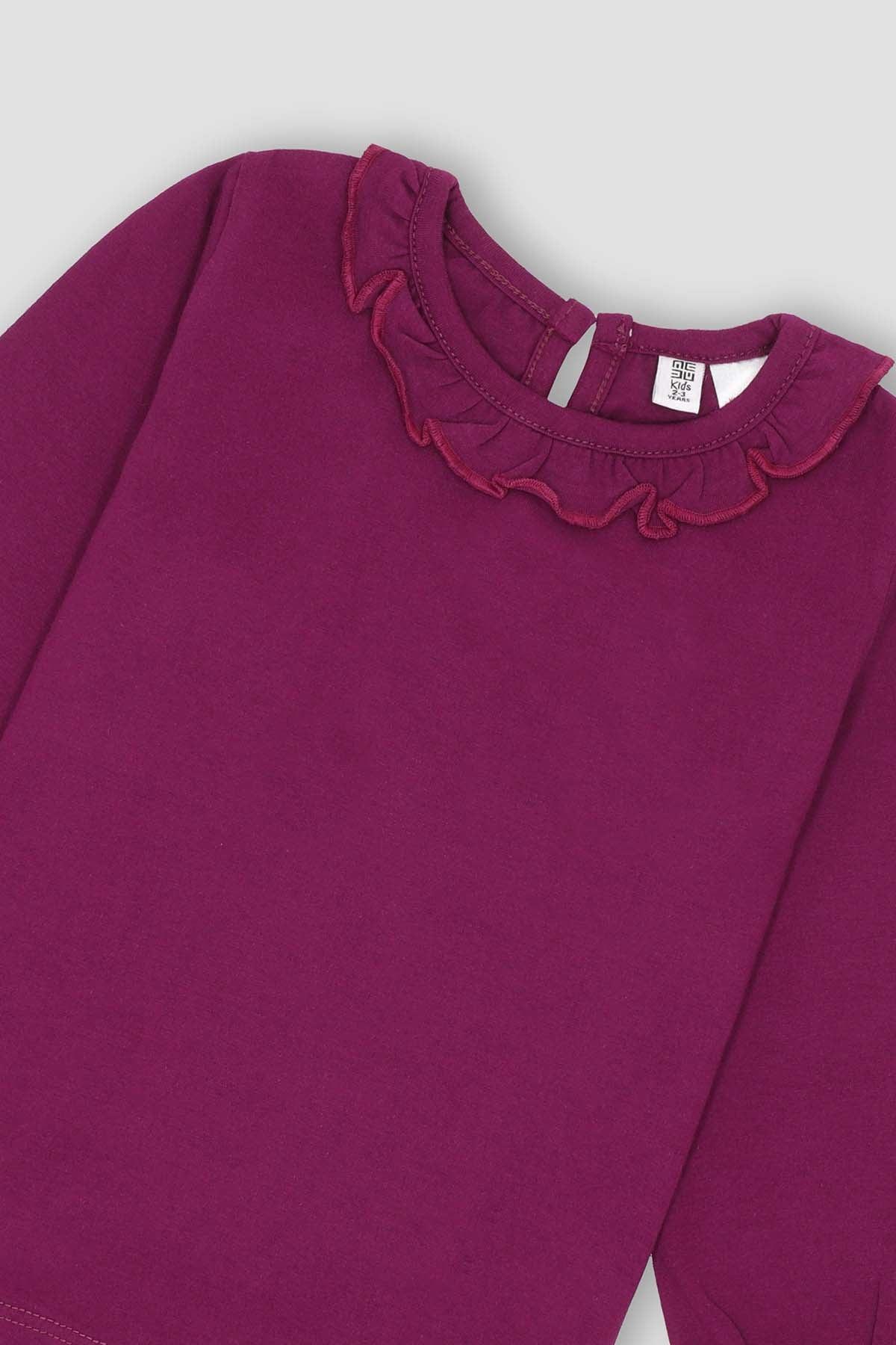 SOLID T-SHIRT FOR BABY GIRLS - PURPLE - Image 2