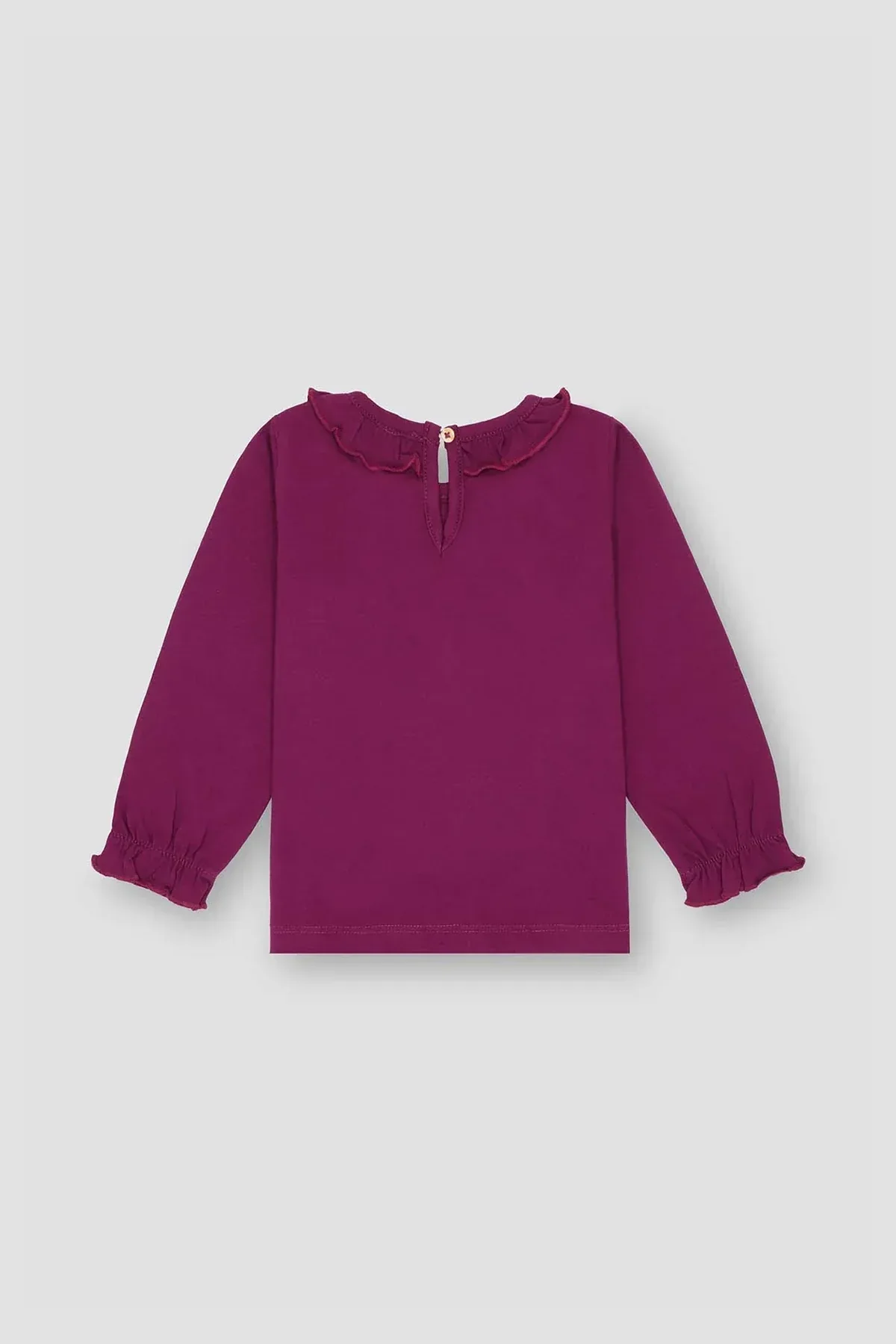 SOLID T-SHIRT FOR BABY GIRLS - PURPLE - Image 3