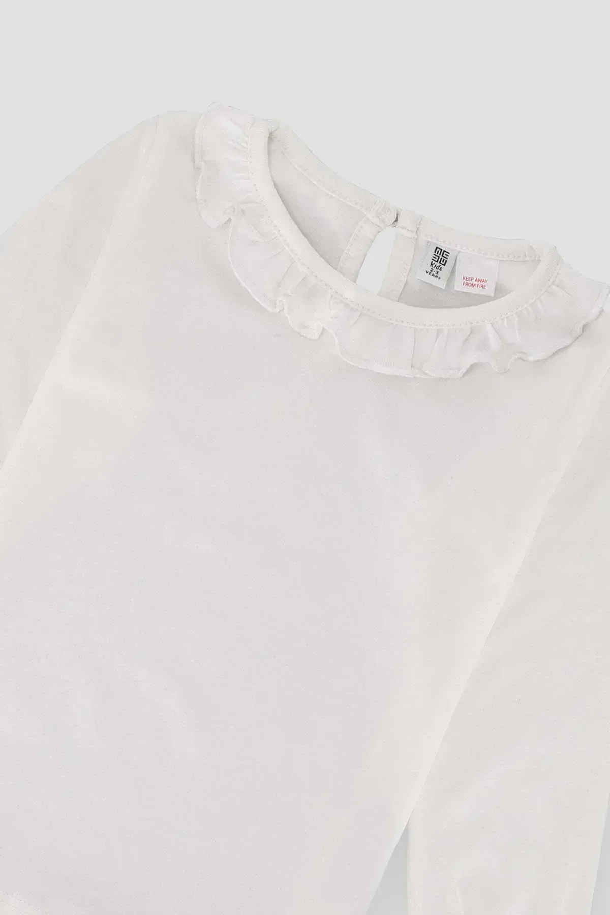 SOLID T-SHIRT FOR BABY GIRLS - WHITE - Image 2