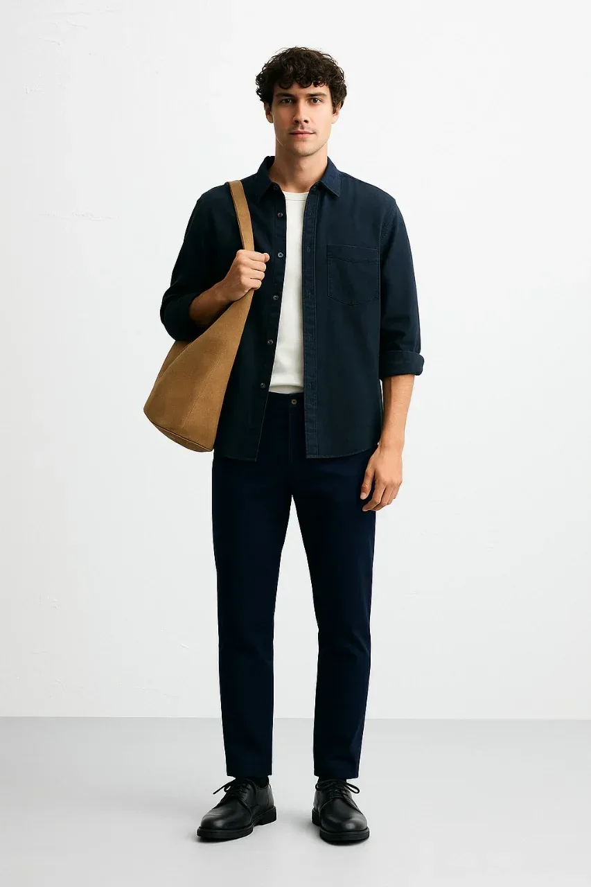 BASIC REGULAR FIT CHINOS FOR MEN - Image 4