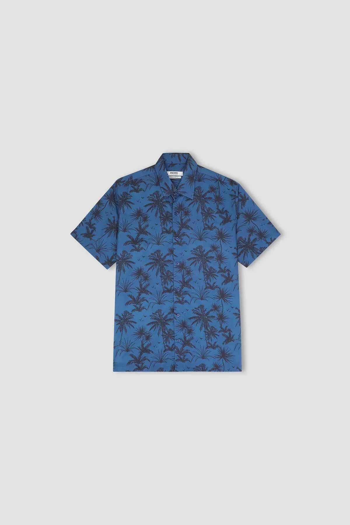 PRINTED HALF SLEEVE SHIRT FOR MEN - BLUE - Image 3