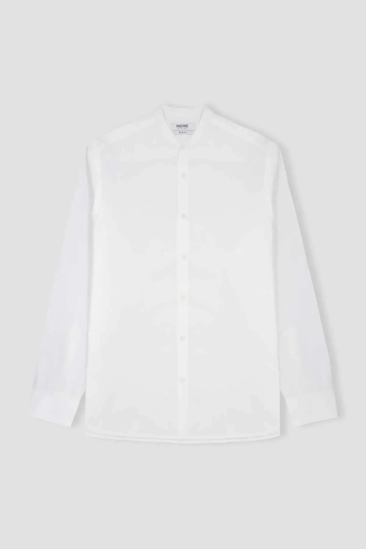 MANDARIN COLLAR SHIRT FOR MEN - WHITE
