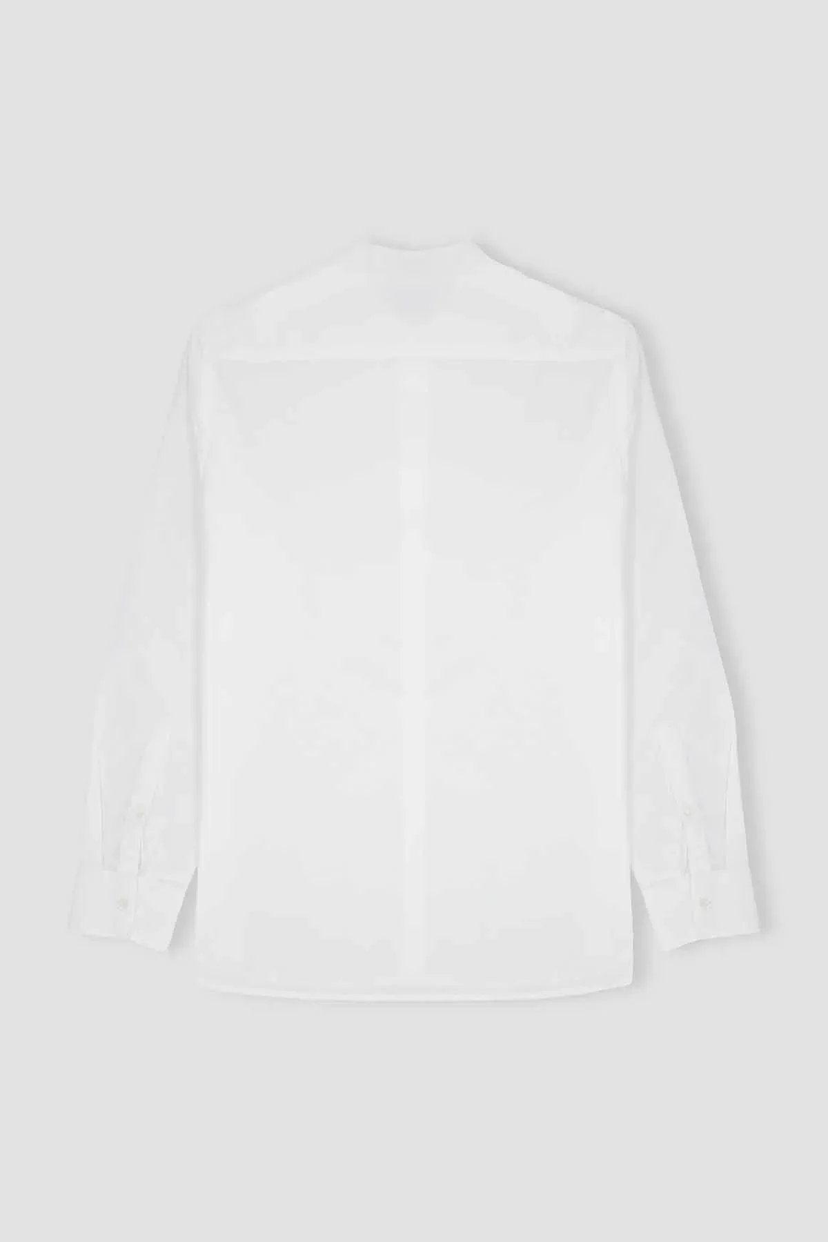 MANDARIN COLLAR SHIRT FOR MEN - WHITE - Image 2