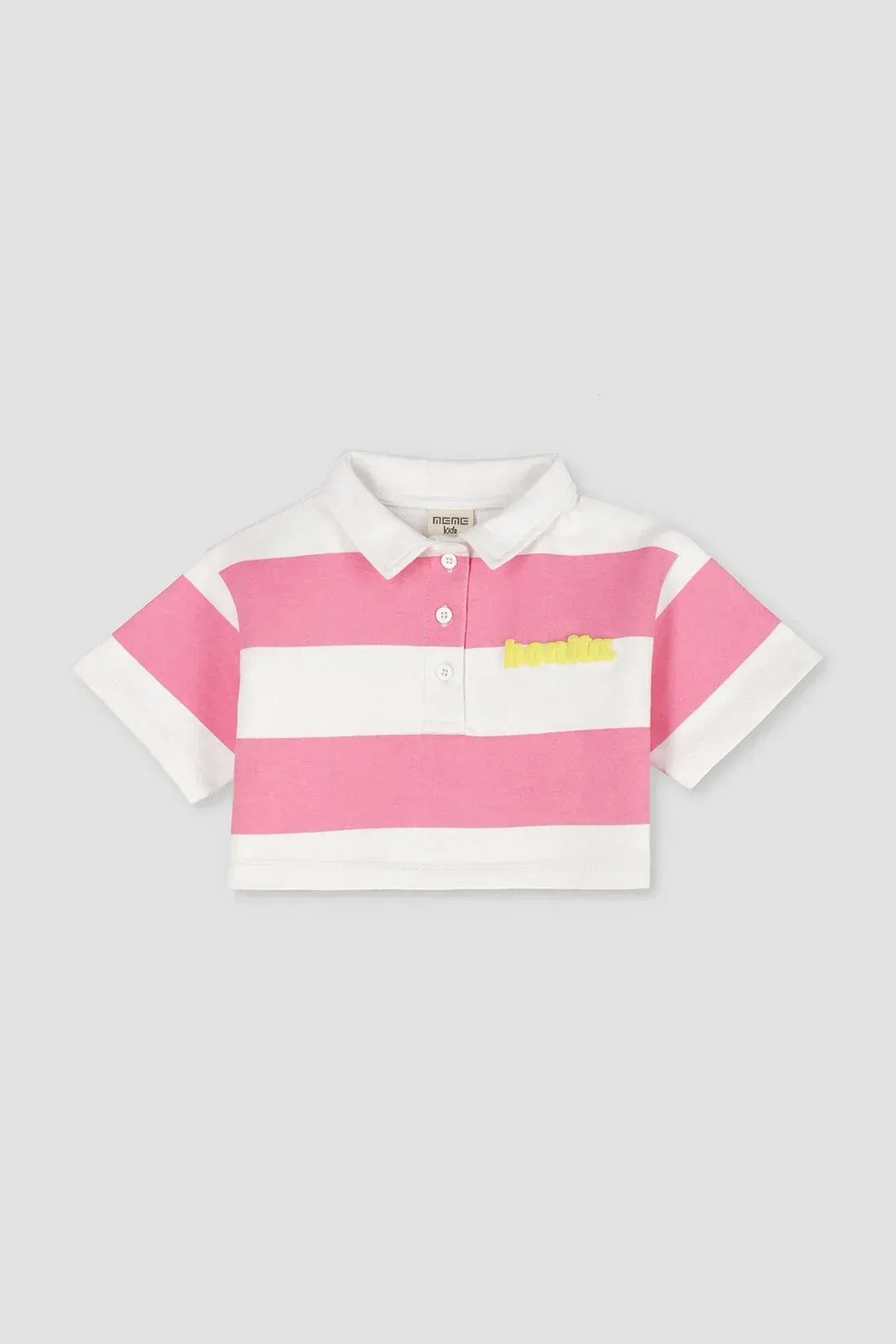 STRIPED POLO SHIRT FOR BABY BOYS - PINK
