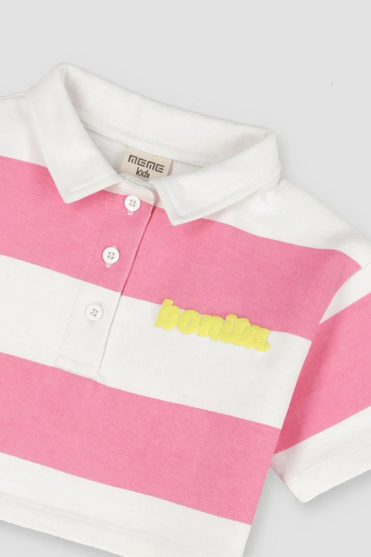 STRIPED POLO SHIRT FOR BABY BOYS - PINK - Image 3