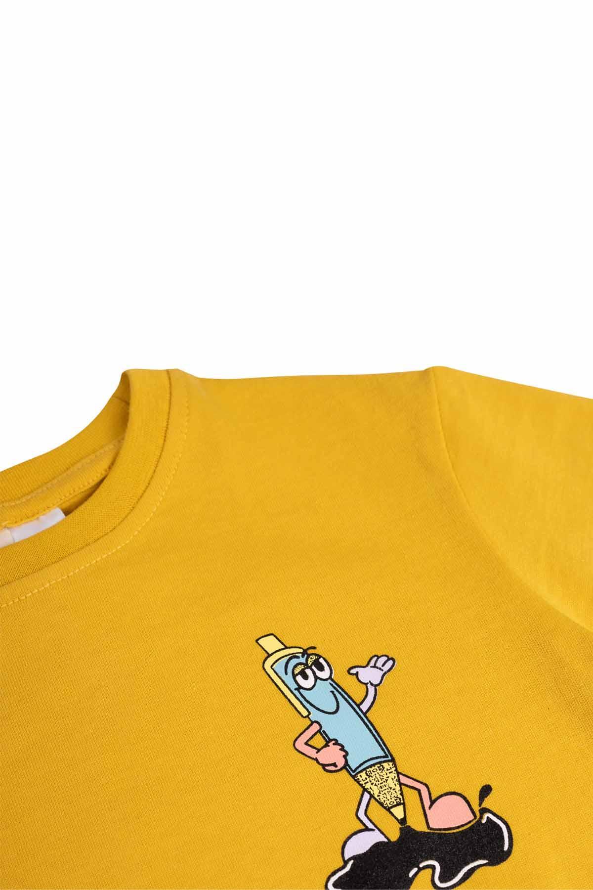 ILLUSTRATED GRAPHIC T-SHIRT FOR BOYS - GOLD YELLOW - Image 3
