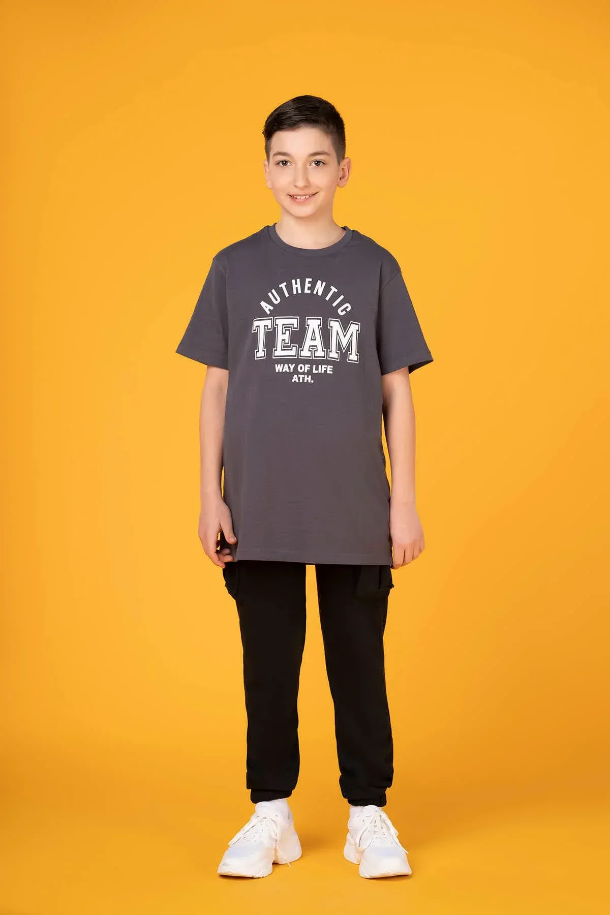 CARGO JOGGER FOR BOYS - BLACK
