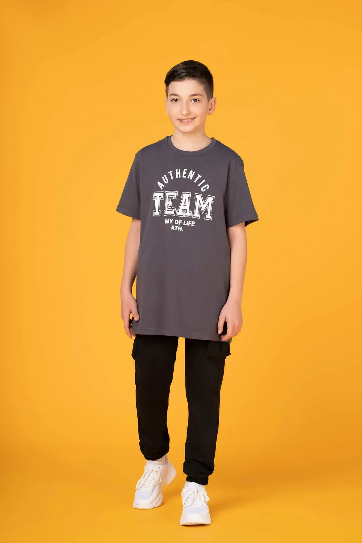 CARGO JOGGER FOR BOYS - BLACK - Image 4