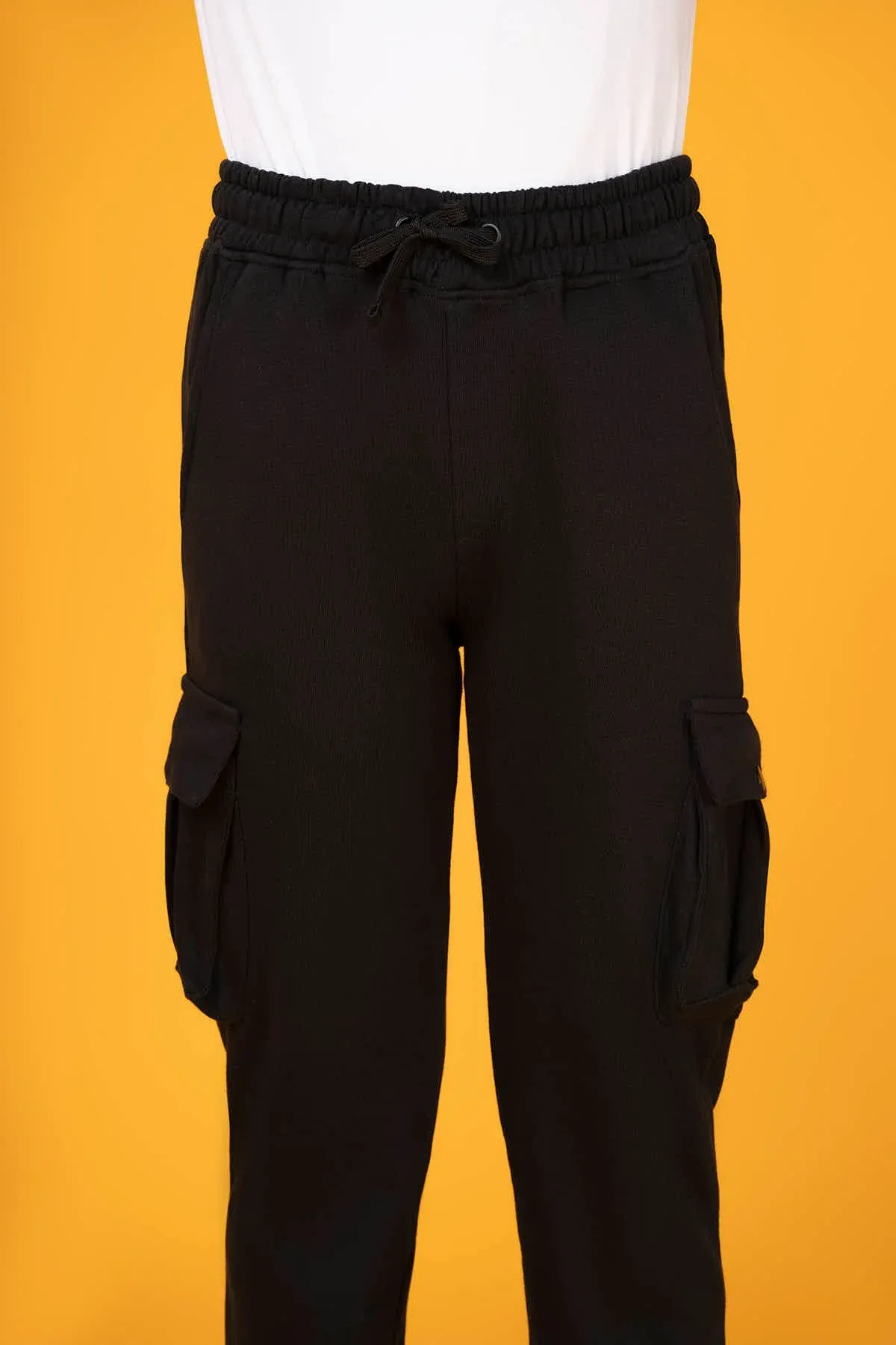 CARGO JOGGER FOR BOYS - BLACK - Image 5