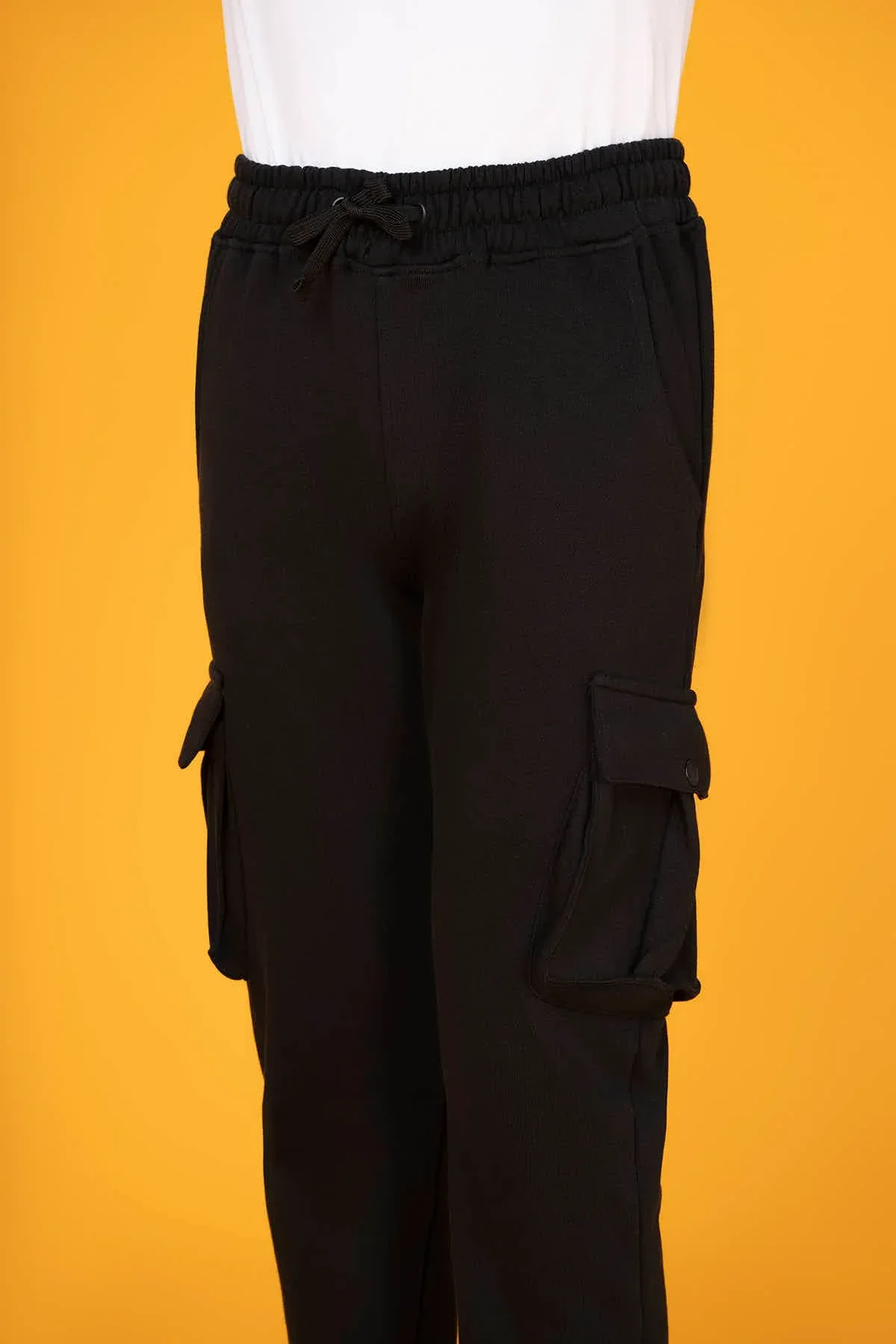 CARGO JOGGER FOR BOYS - BLACK - Image 6