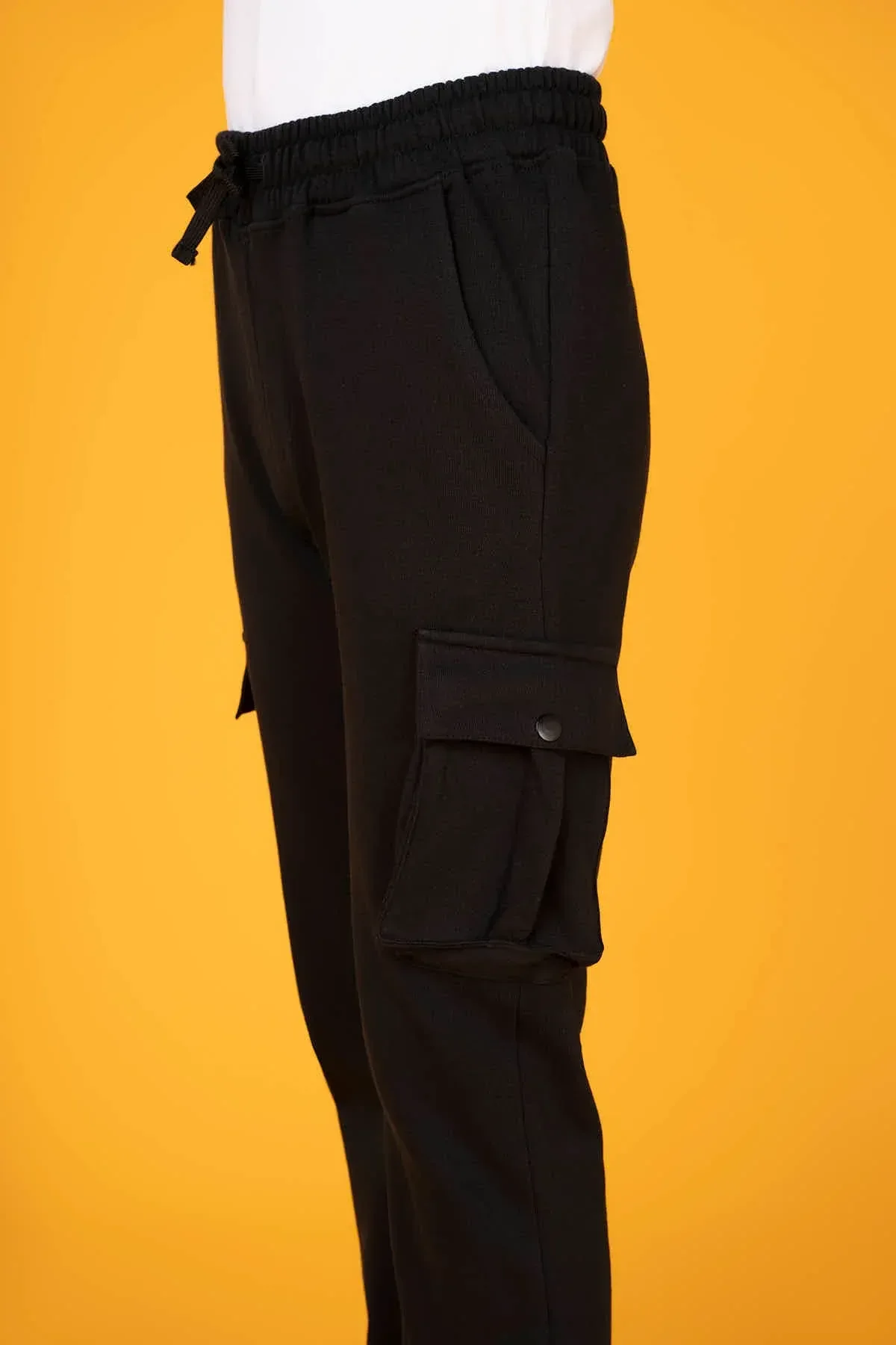 CARGO JOGGER FOR BOYS - BLACK - Image 7