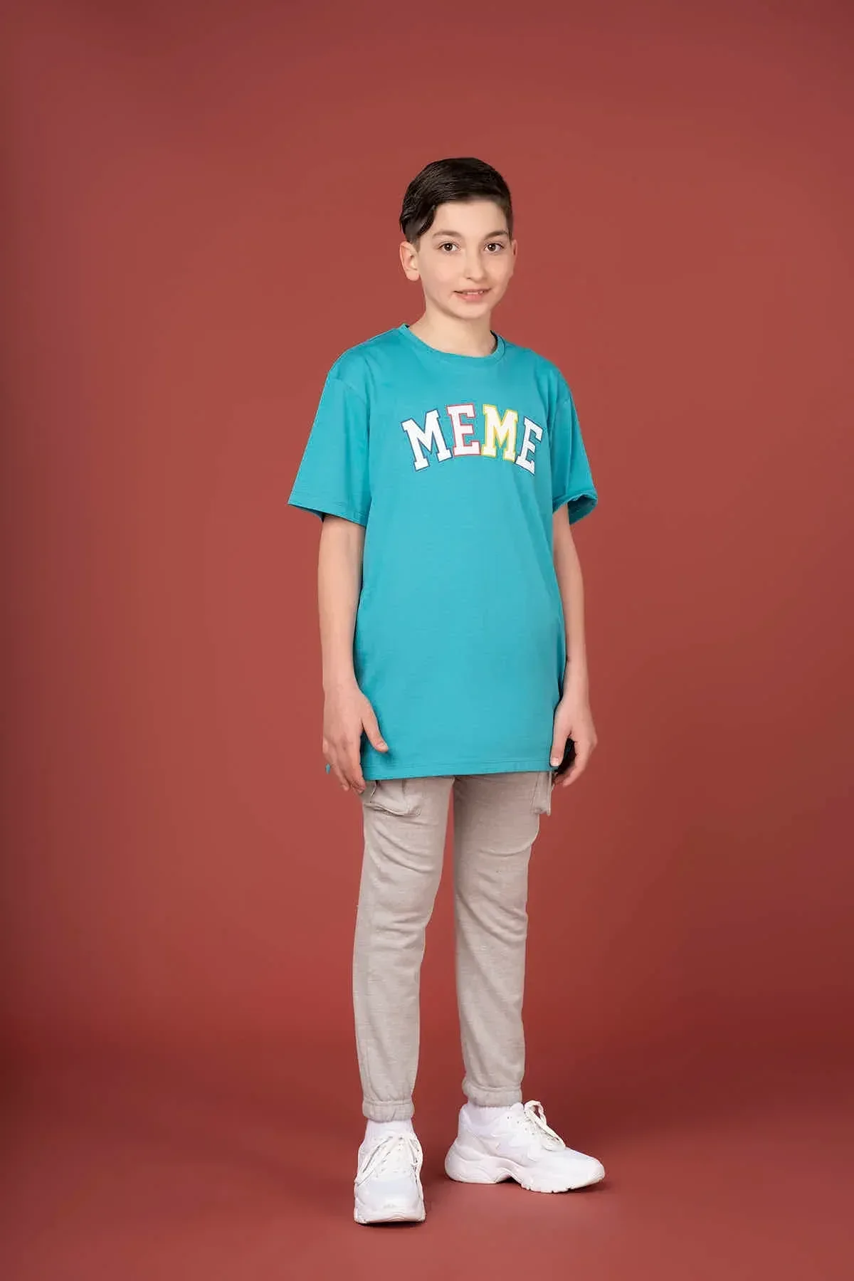 CARGO JOGGER FOR BOYS - HEATHER GREY