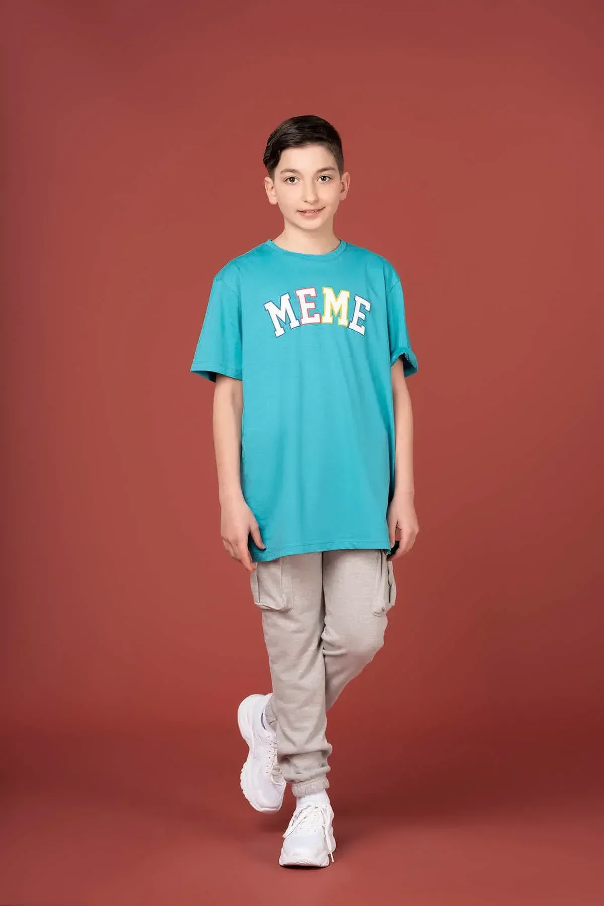 CARGO JOGGER FOR BOYS - HEATHER GREY - Image 3