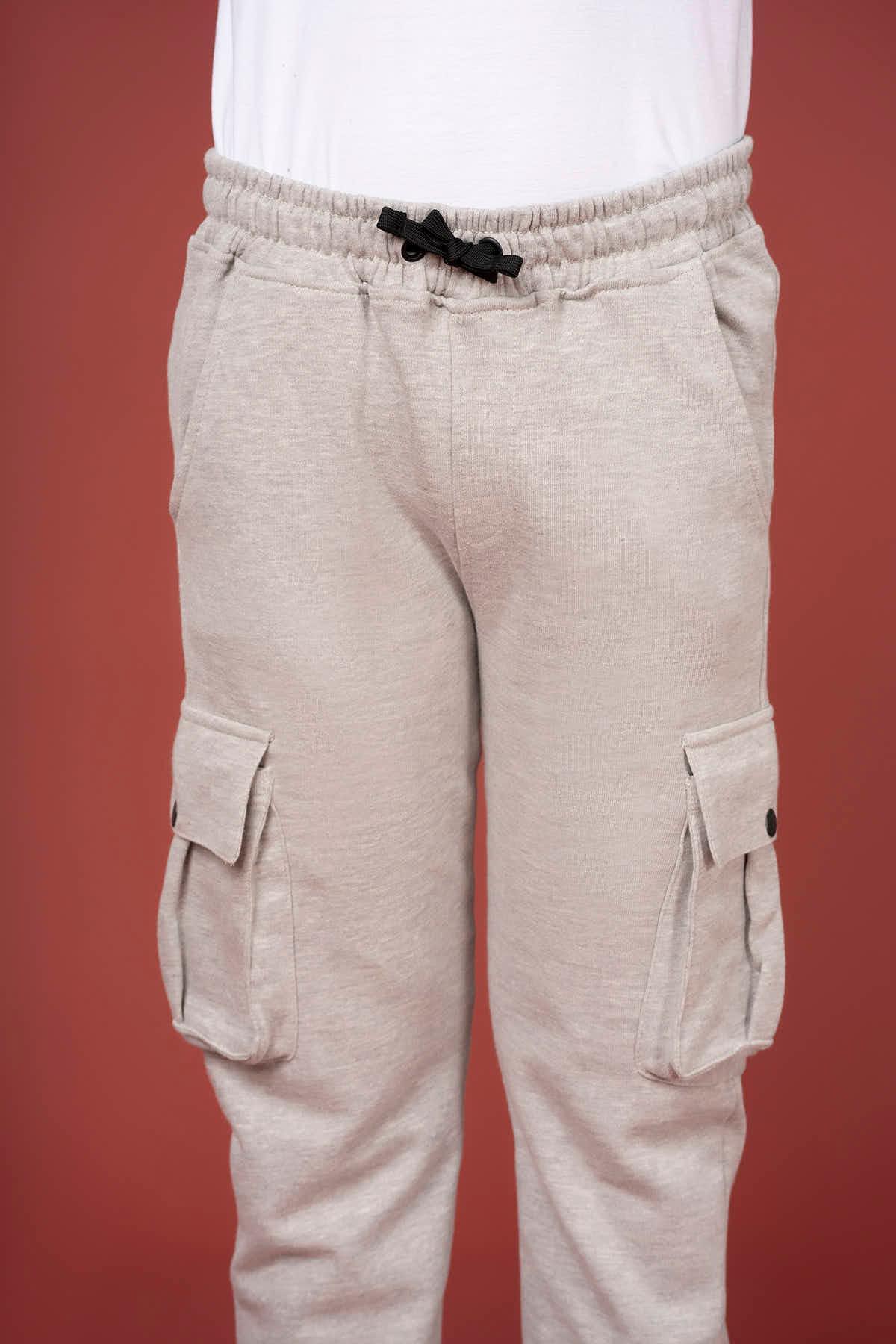 CARGO JOGGER FOR BOYS - HEATHER GREY - Image 5
