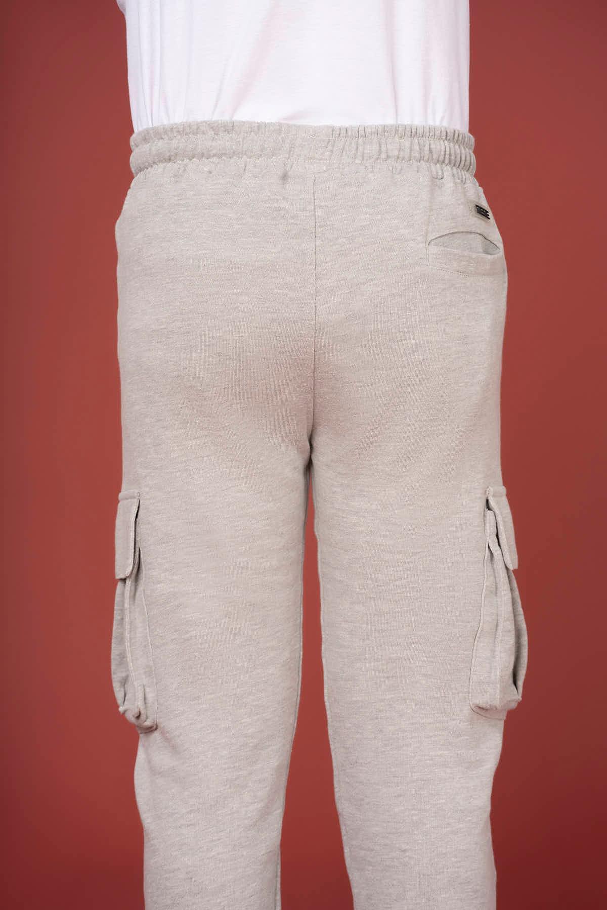 CARGO JOGGER FOR BOYS - HEATHER GREY - Image 6