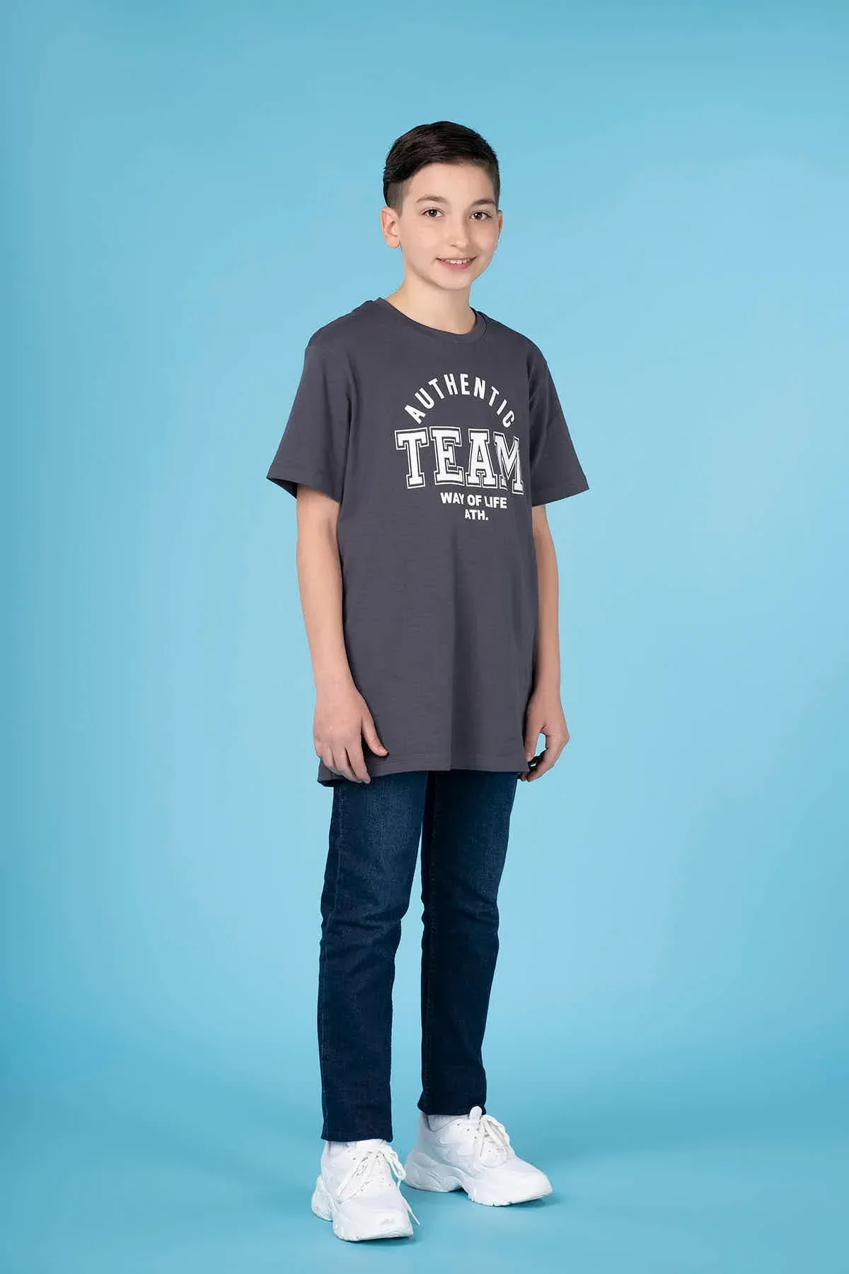 DARK WASH DENIM JEANS FOR BOYS - DARK BLUE