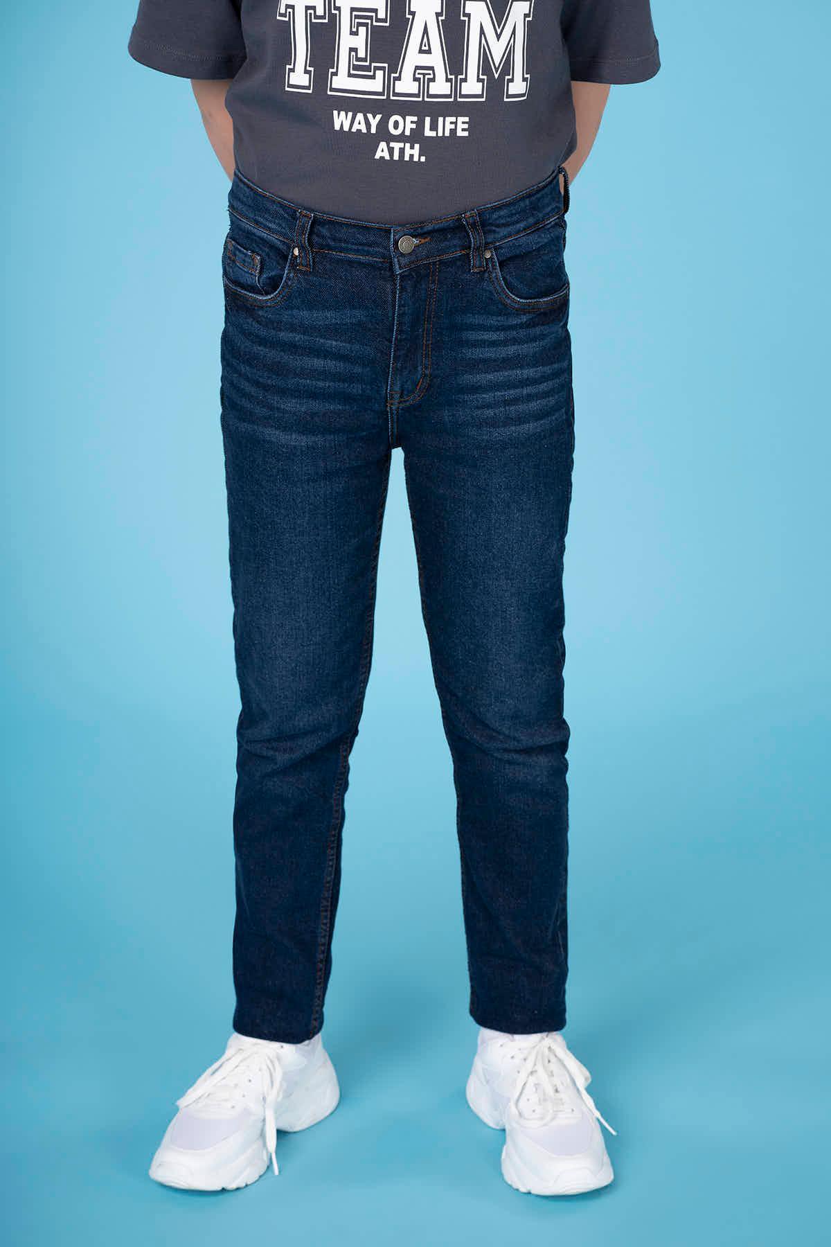 DARK WASH DENIM JEANS FOR BOYS - DARK BLUE - Image 2