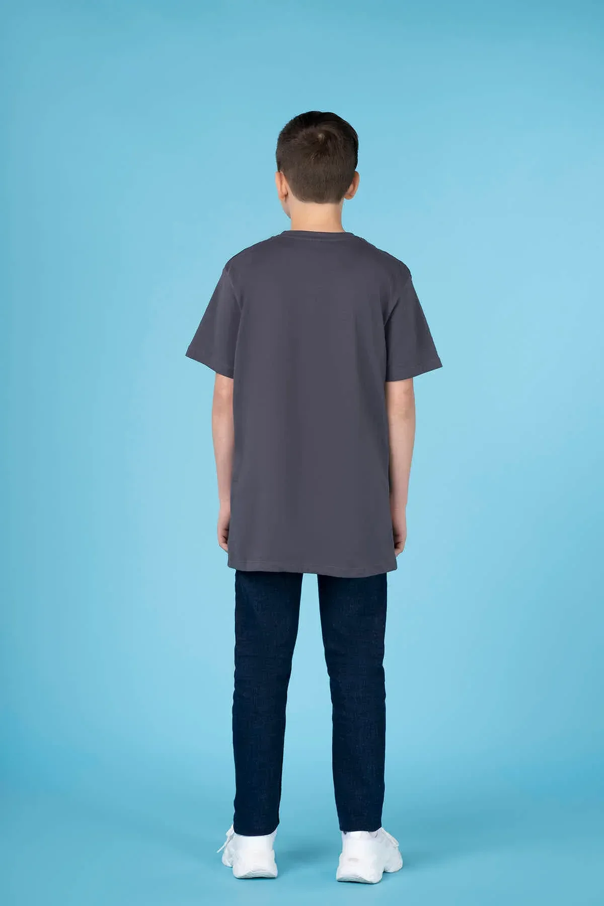 DARK WASH DENIM JEANS FOR BOYS - DARK BLUE - Image 6