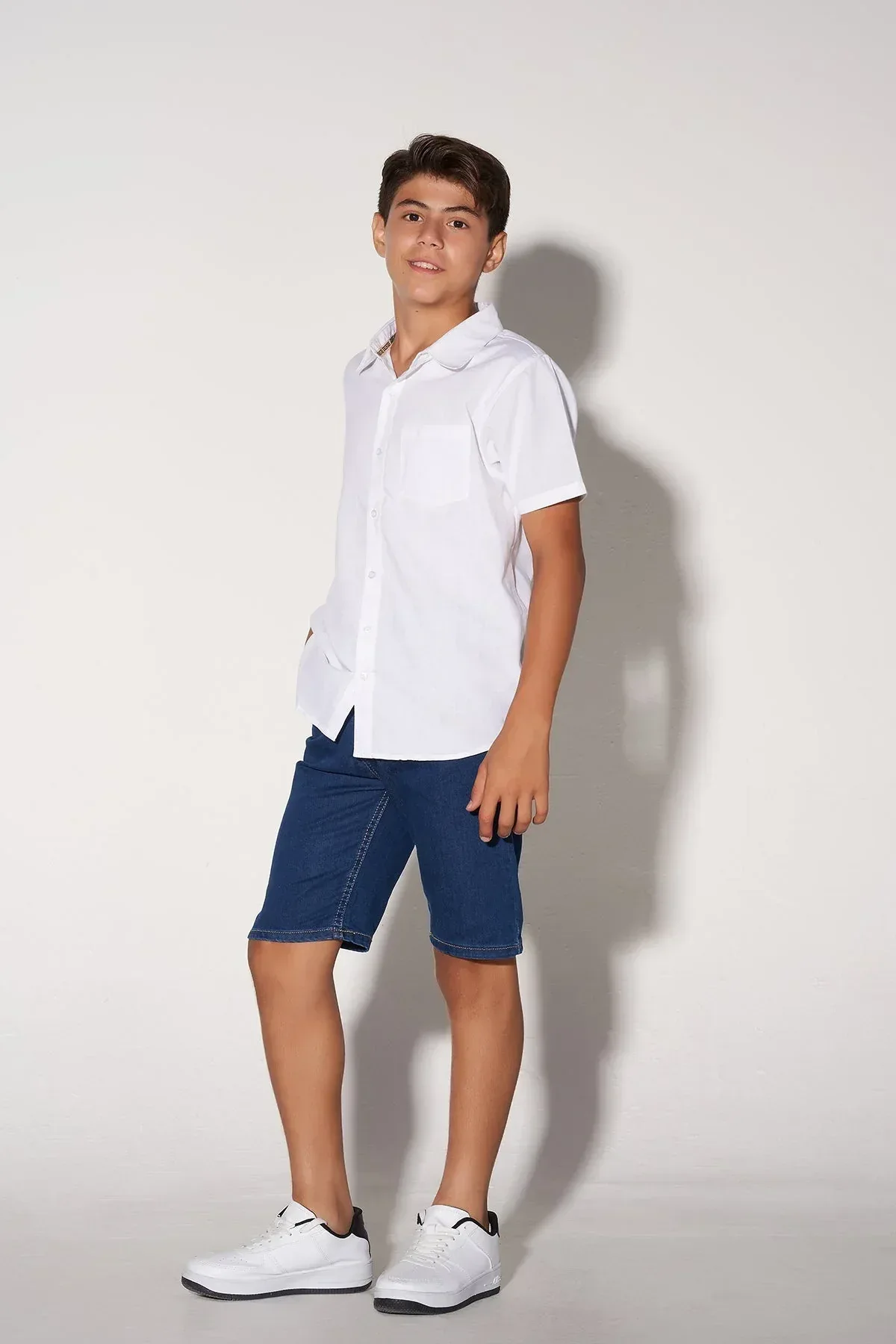 SOLID BUTTON DOWN SHIRT FOR BOYS - Image 2
