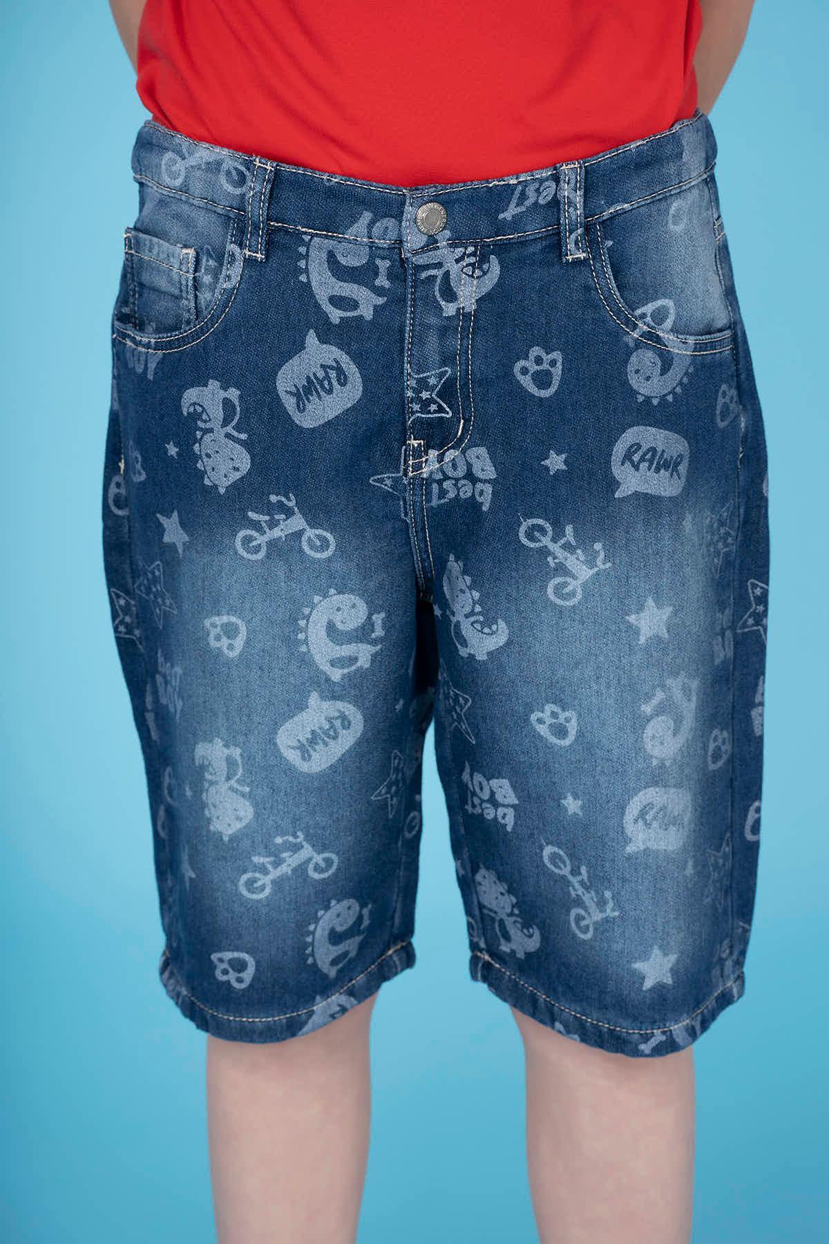 DOODLING DENIM SHORT FOR BOYS - Image 2