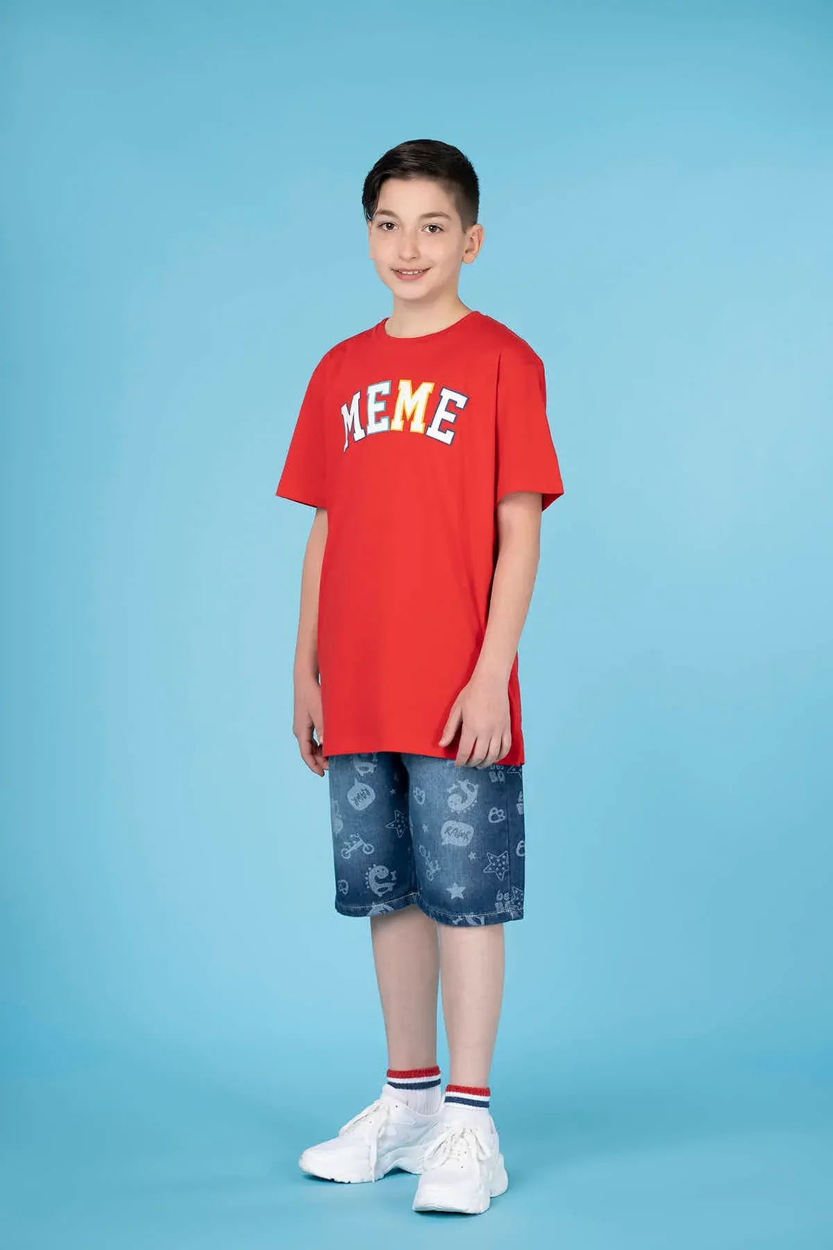 DOODLING DENIM SHORT FOR BOYS - Image 3