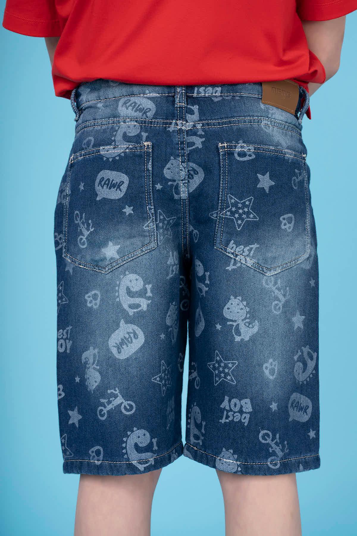 DOODLING DENIM SHORT FOR BOYS - Image 5