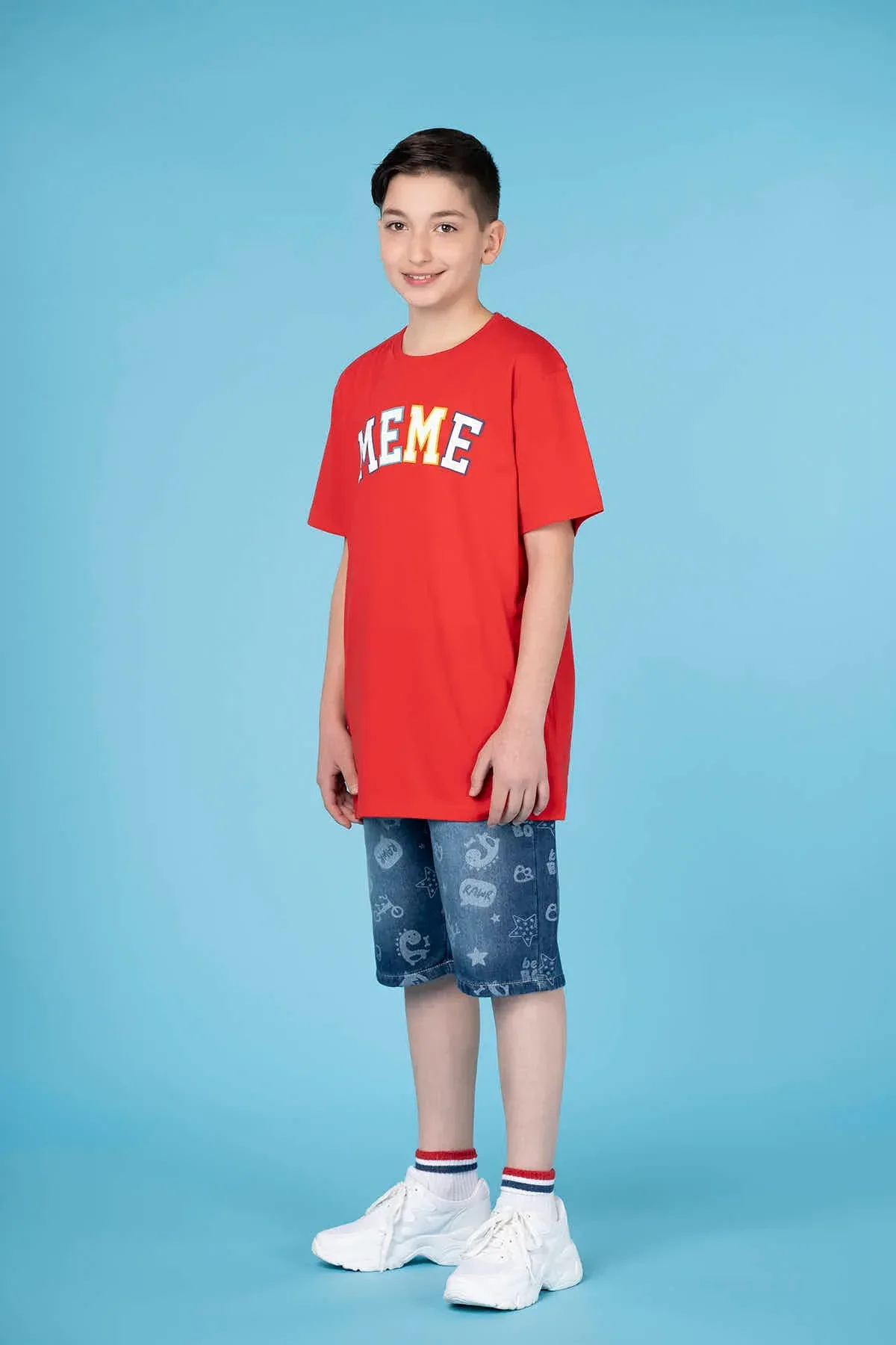 DOODLING DENIM SHORT FOR BOYS - Image 7
