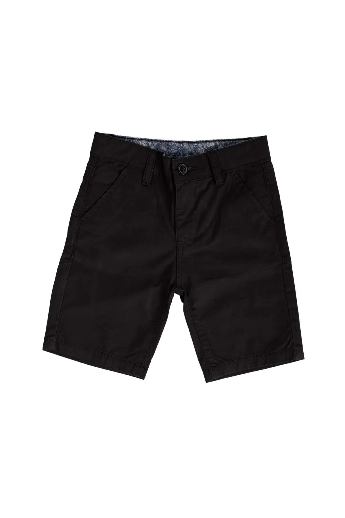 SLIM FIT CHINO SHORT FOR BOYS - BLACK