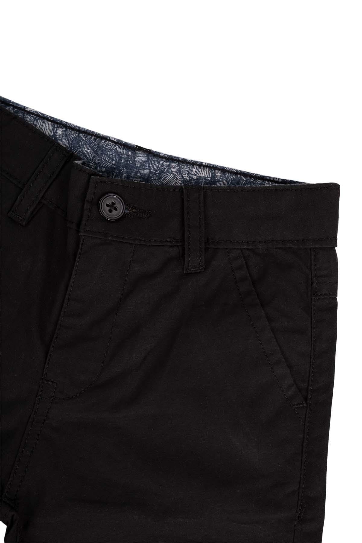 SLIM FIT CHINO SHORT FOR BOYS - BLACK - Image 3