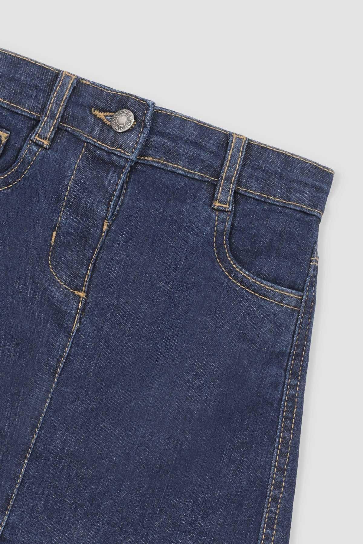 DENIM SKIRT FOR BABY GIRLS - DARK BLUE - Image 2