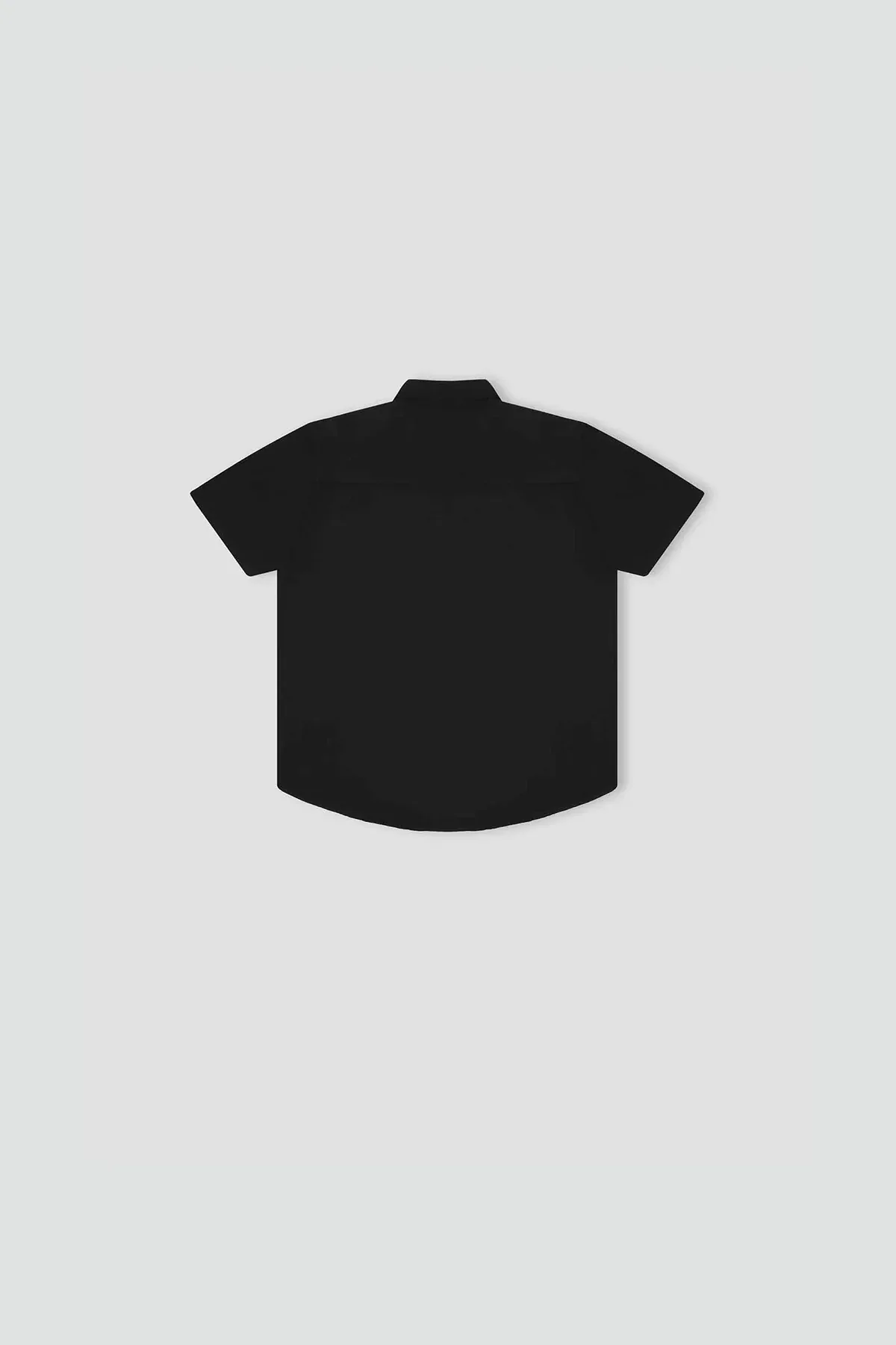 SOLID BUTTON DOWN SHIRT FOR BOYS - BLACK - Image 3