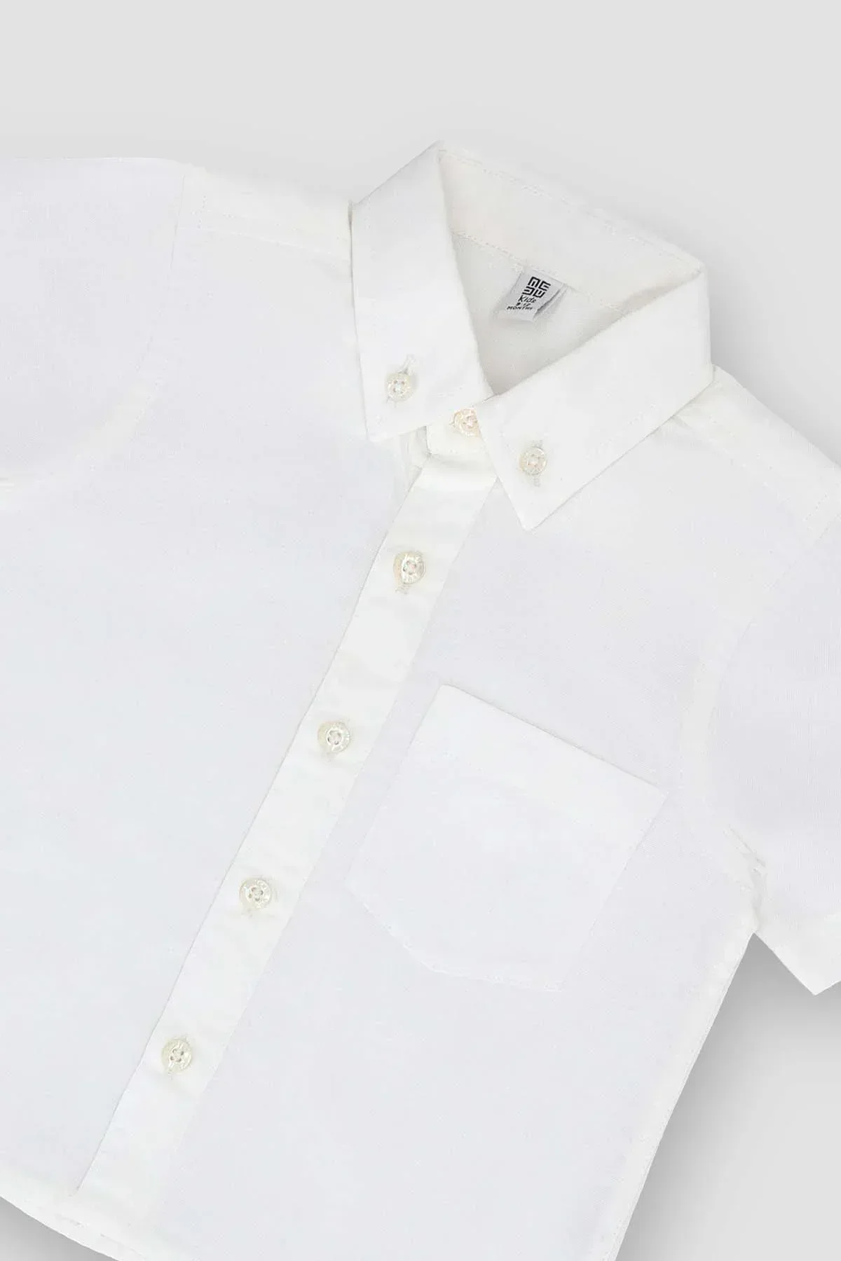 SOLID BUTTON DOWN SHIRT FOR BABY BOYS - WHITE - Image 2