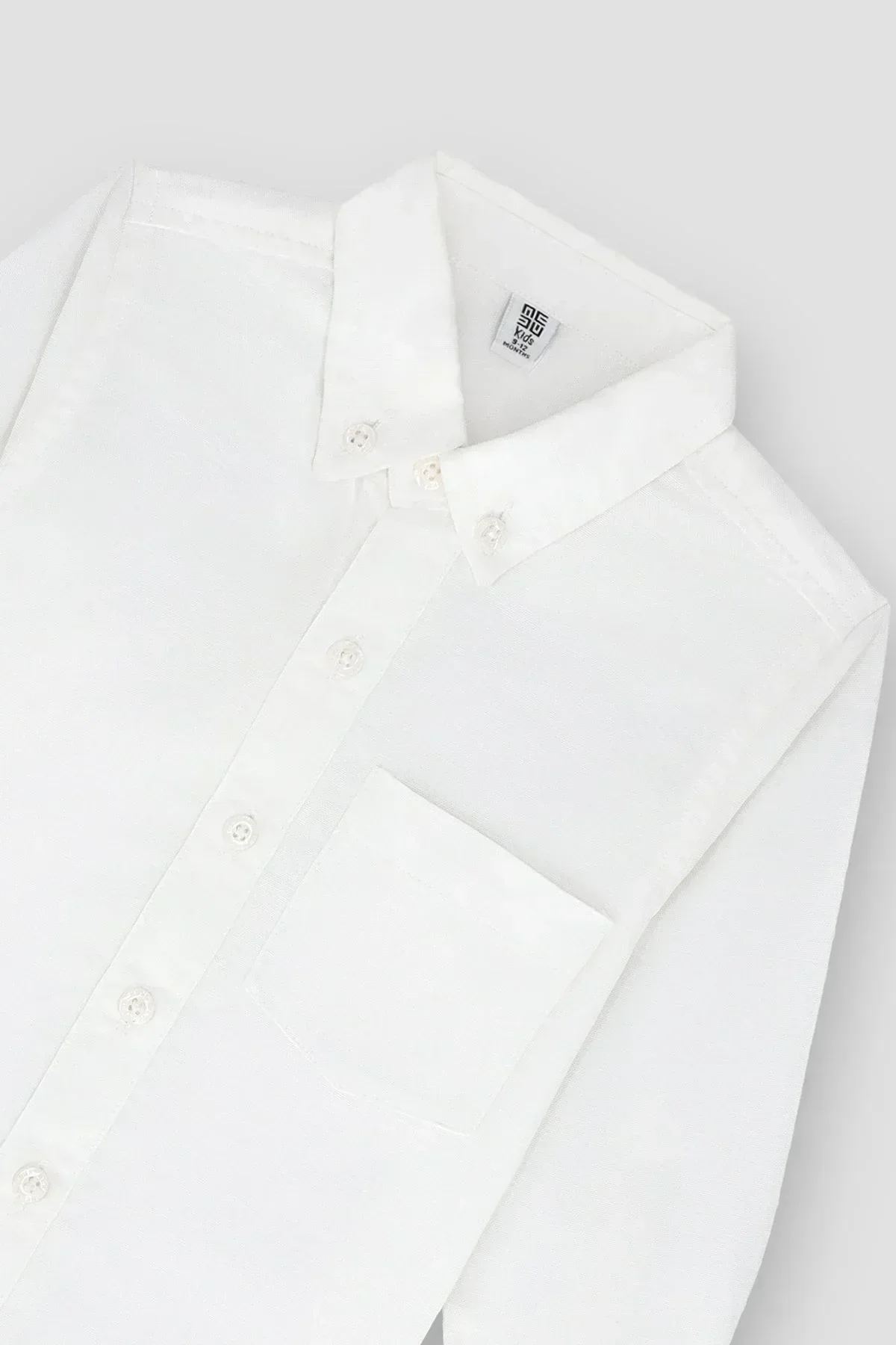 SOLID BUTTON DOWN SHIRT FOR BABY BOYS - WHITE - Image 2