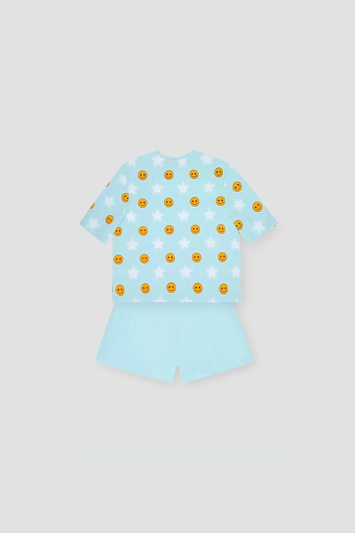 EMOJI T-SHIRT WITH SHORT FOR WOMEN - SKY BLUE - Image 2