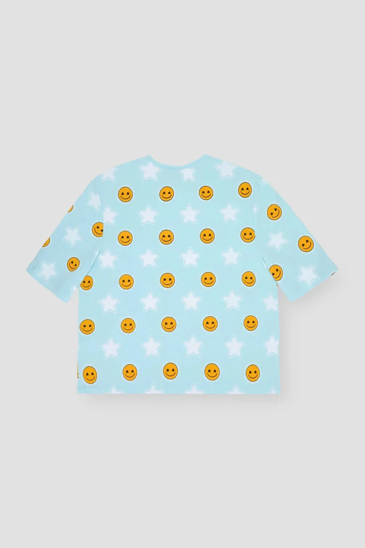 EMOJI T-SHIRT WITH SHORT FOR WOMEN - SKY BLUE - Image 4