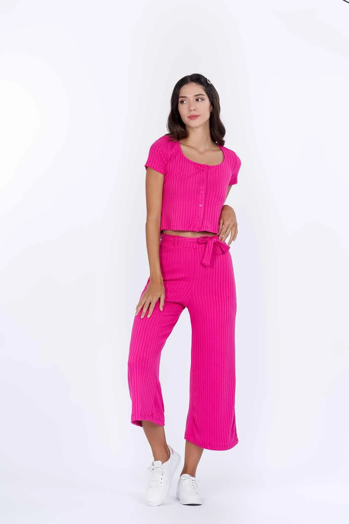 SOLID CO-ORD SET FOR WOMEN - PINK