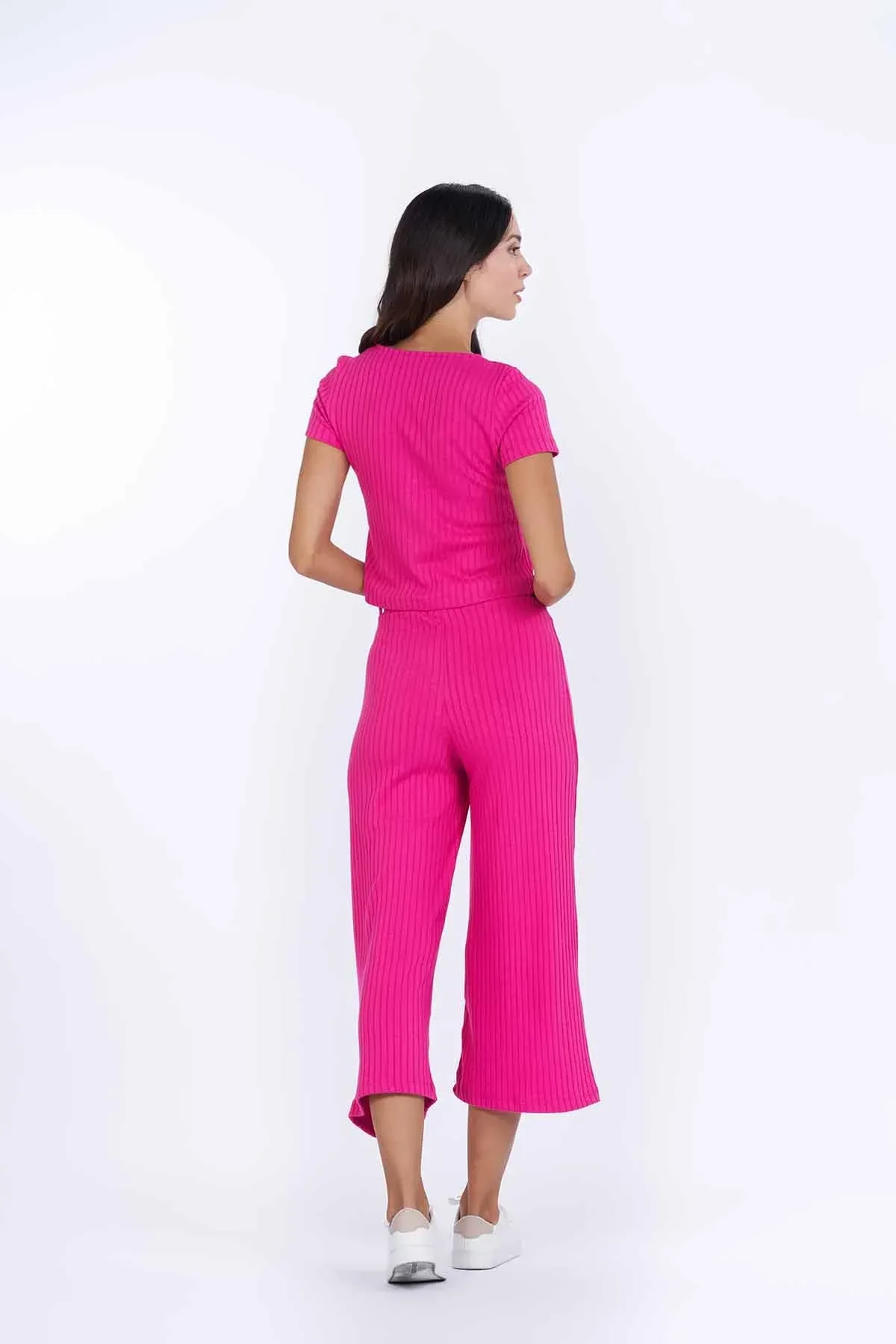 SOLID CO-ORD SET FOR WOMEN - PINK - Image 2