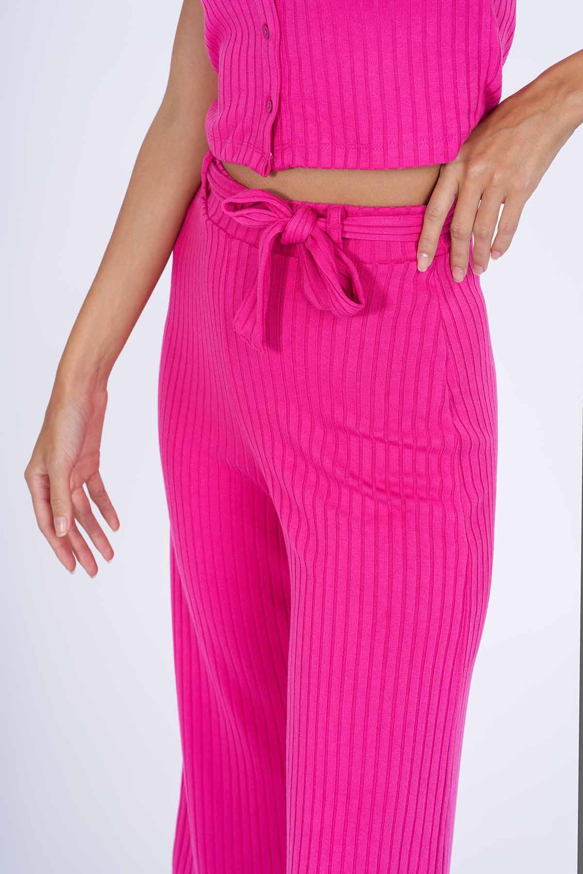 SOLID CO-ORD SET FOR WOMEN - PINK - Image 4