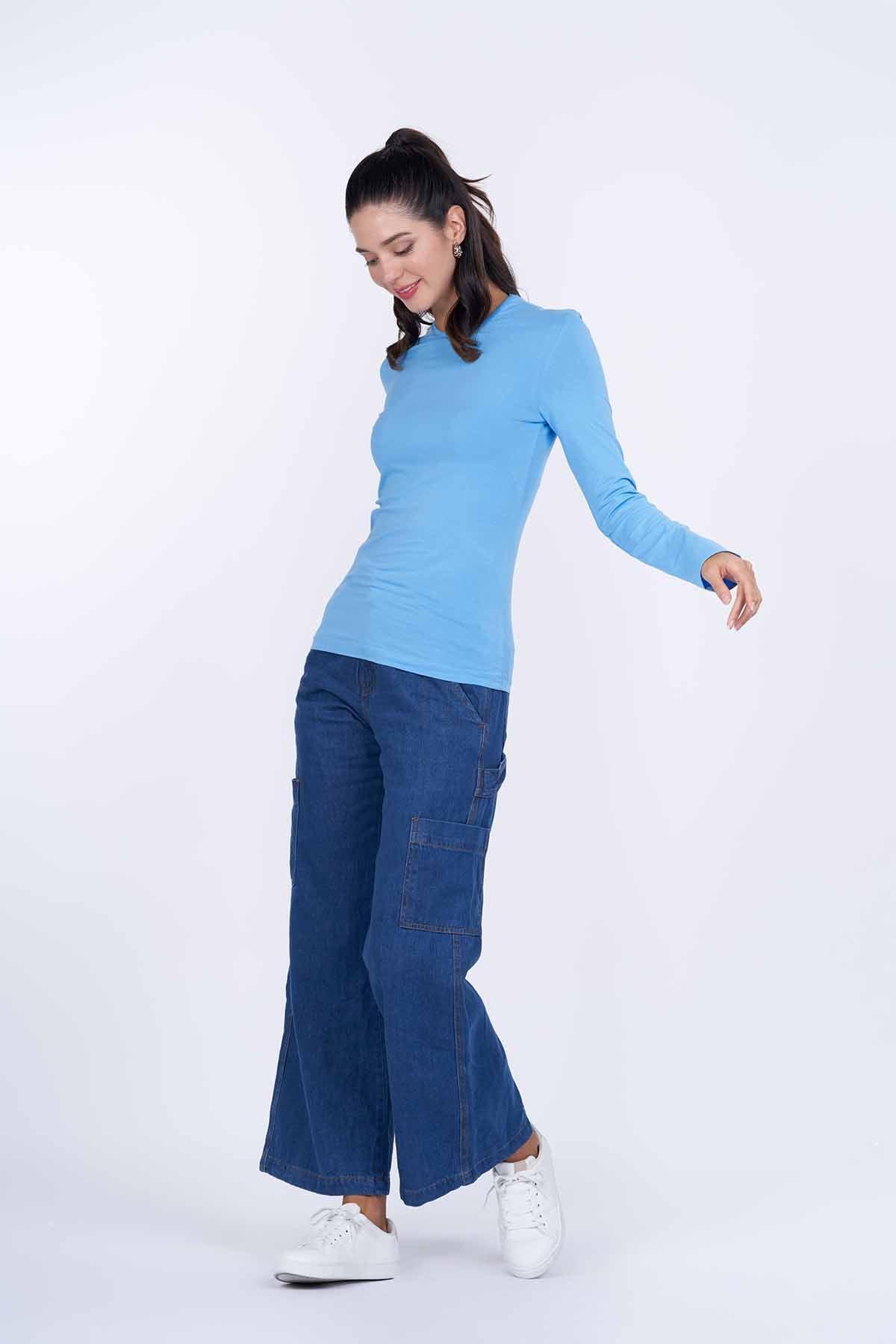 SOLID LONG SLEEVES T-SHIRT FOR WOMEN - Image 2
