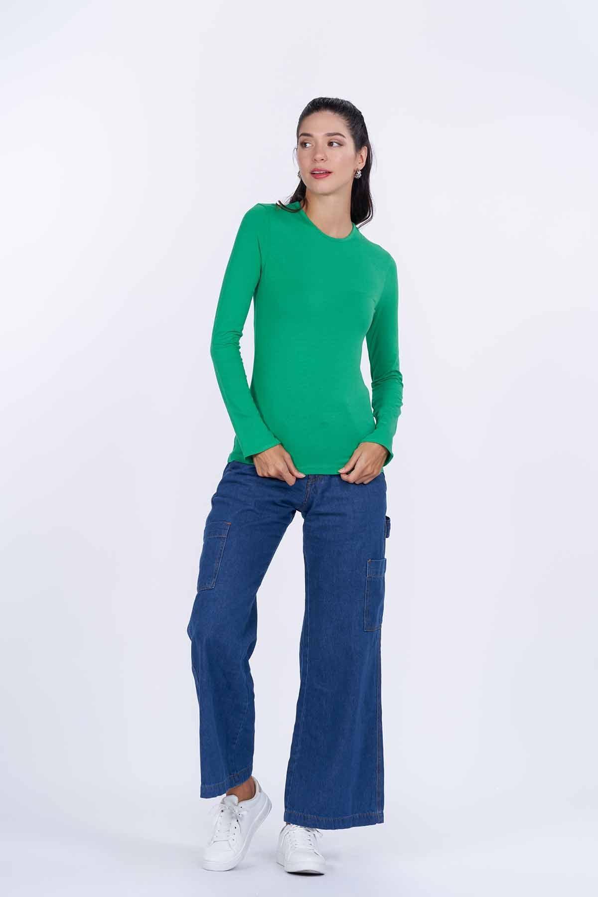 SOLID LONG SLEEVES T-SHIRT FOR WOMEN