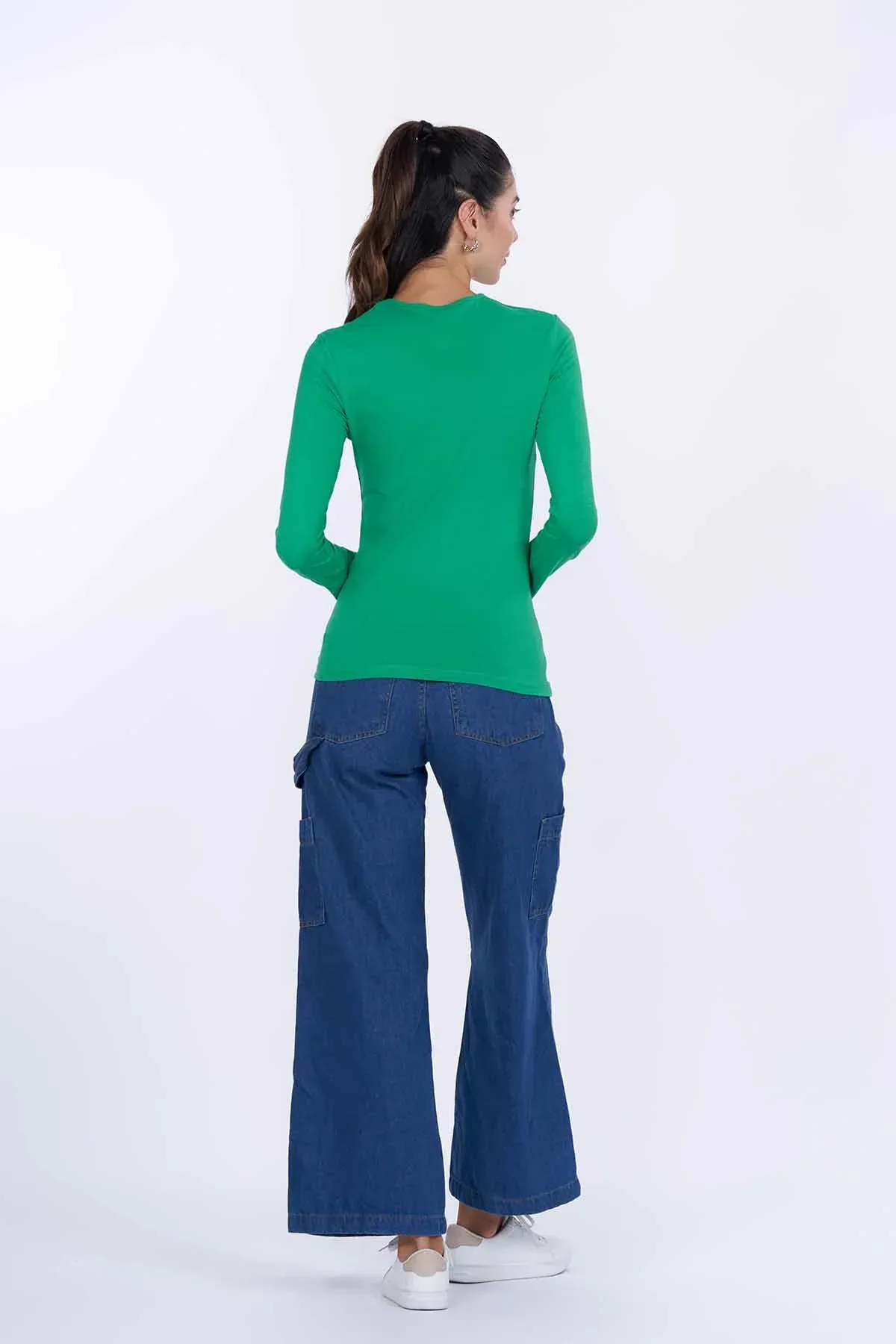 SOLID LONG SLEEVES T-SHIRT FOR WOMEN - Image 3