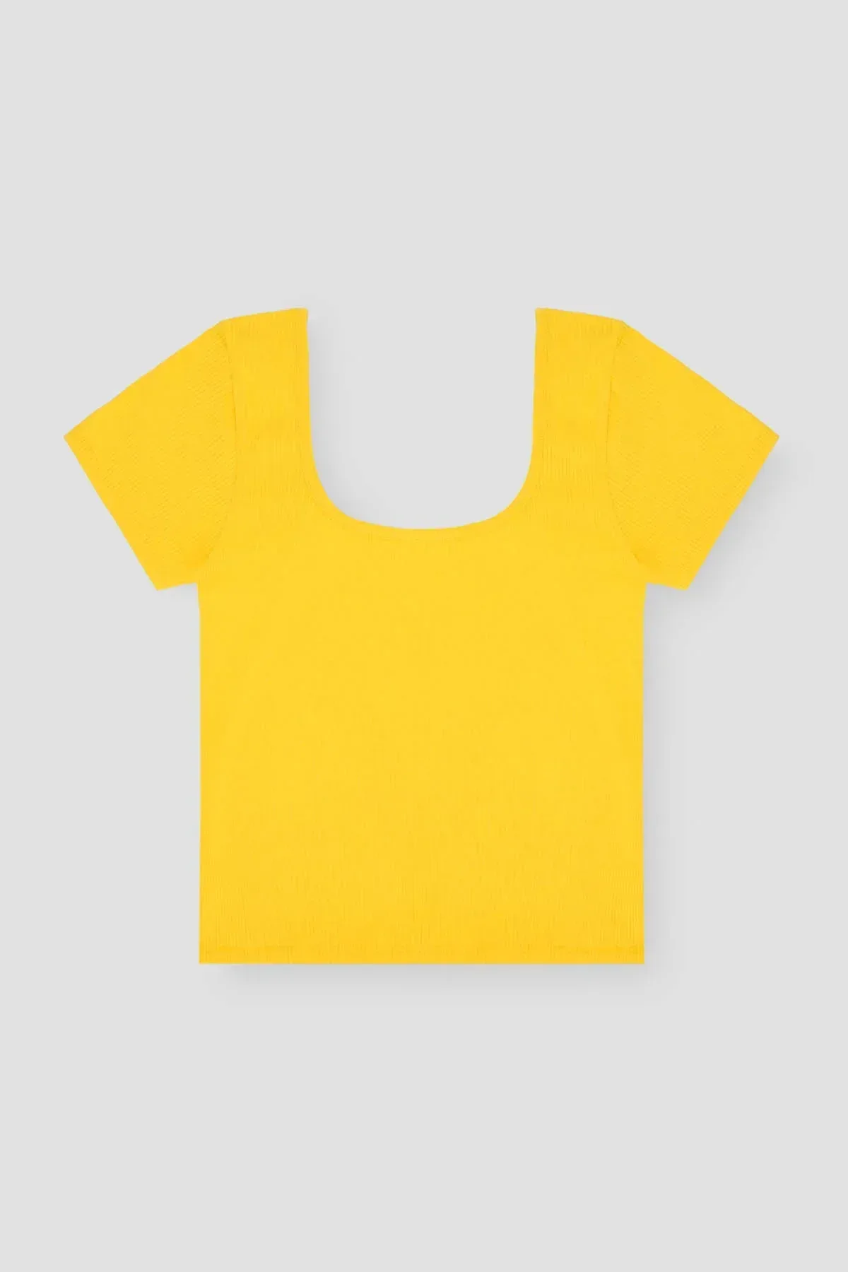 SOLID T-SHIRT FOR WOMEN - OCHRE - Image 2