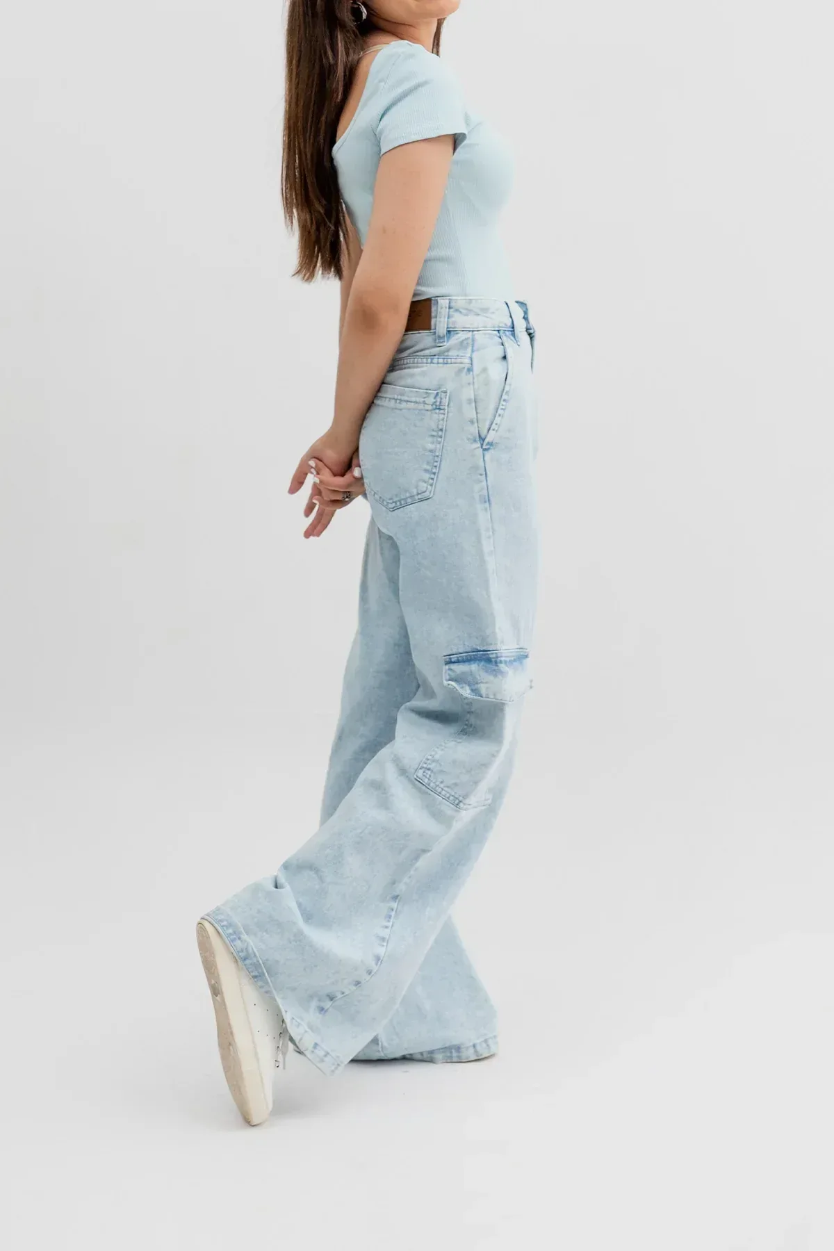 SOLID T-SHIRT FOR WOMEN - SKY BLUE - Image 2