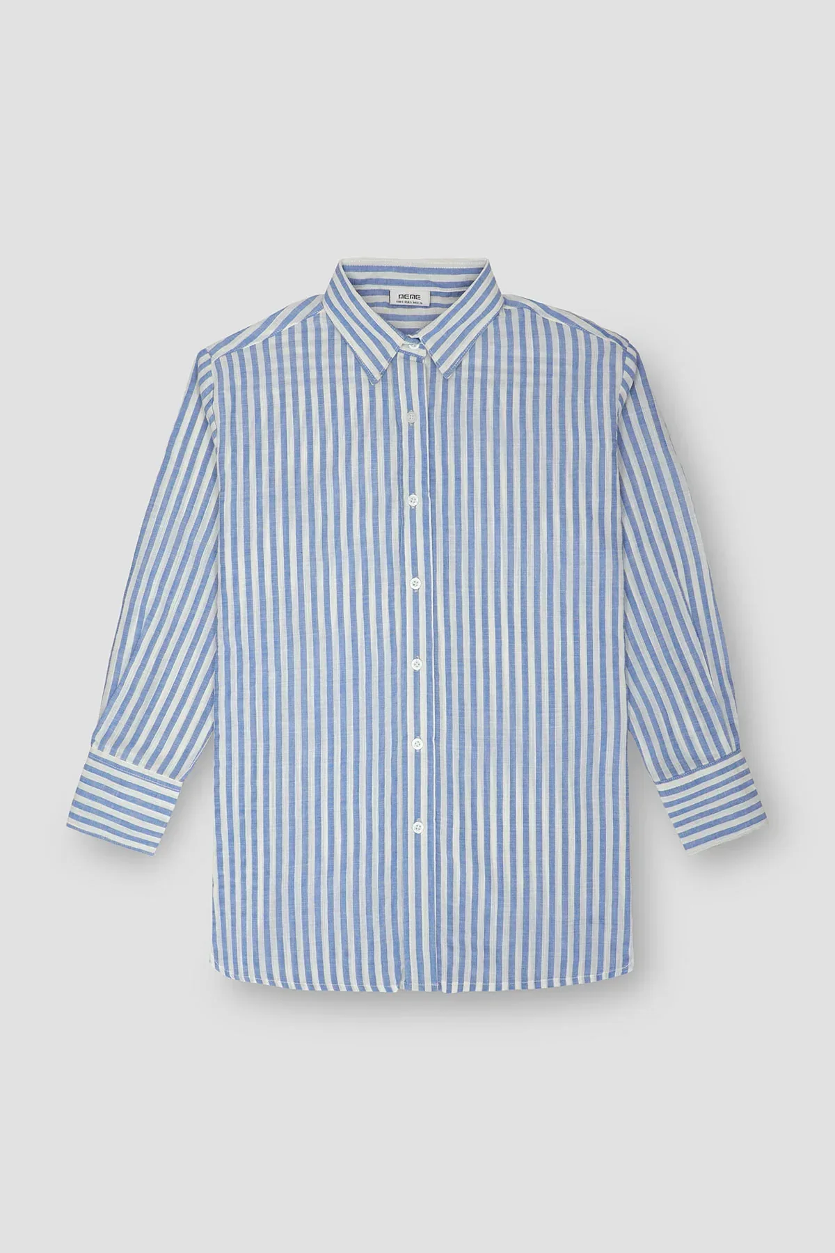 OVERSIZED STRIPED SHIRT FOR WOMEN - BLUE STRIPE