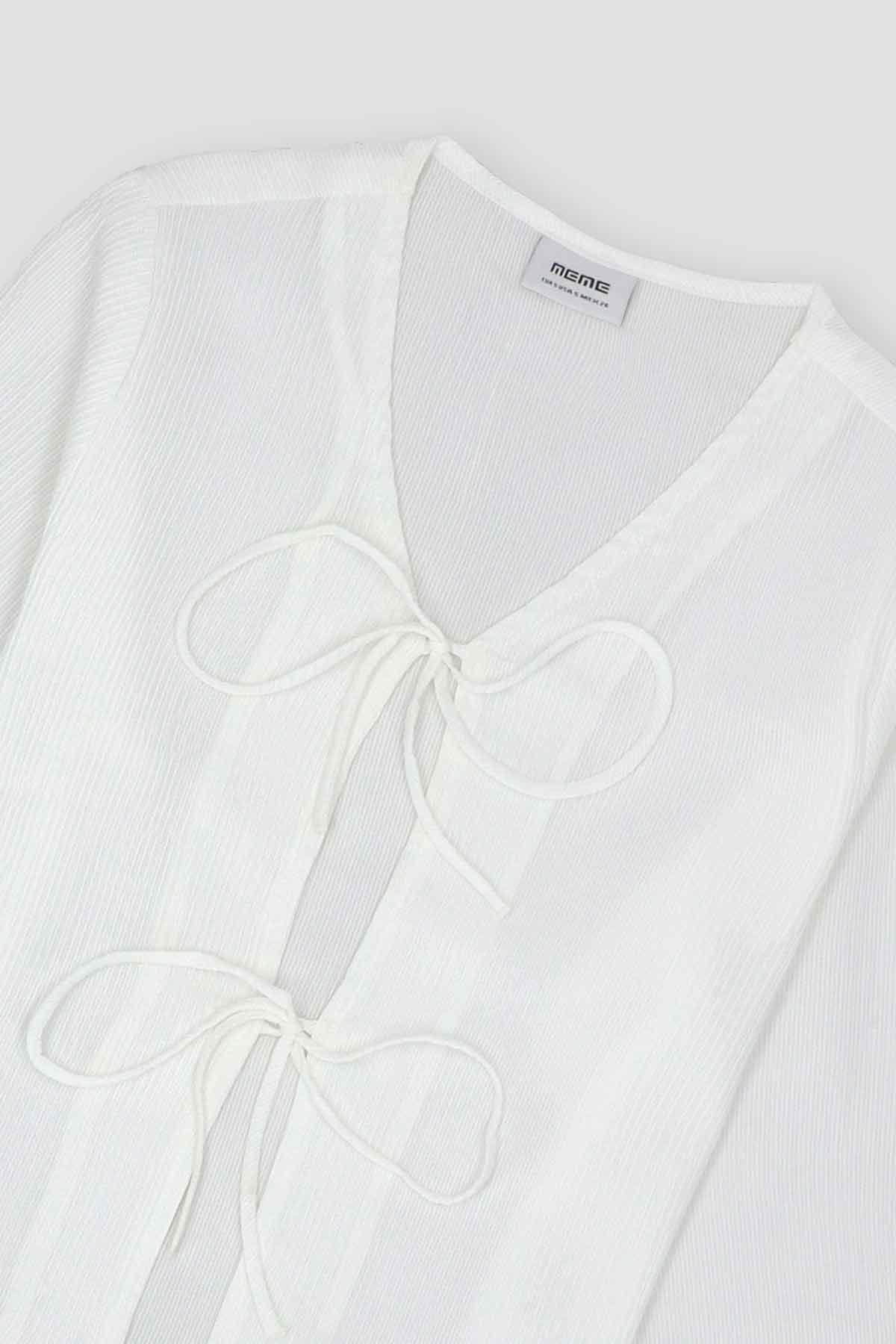 SOLID SHIRT FOR WOMEN - WHITE - Image 3