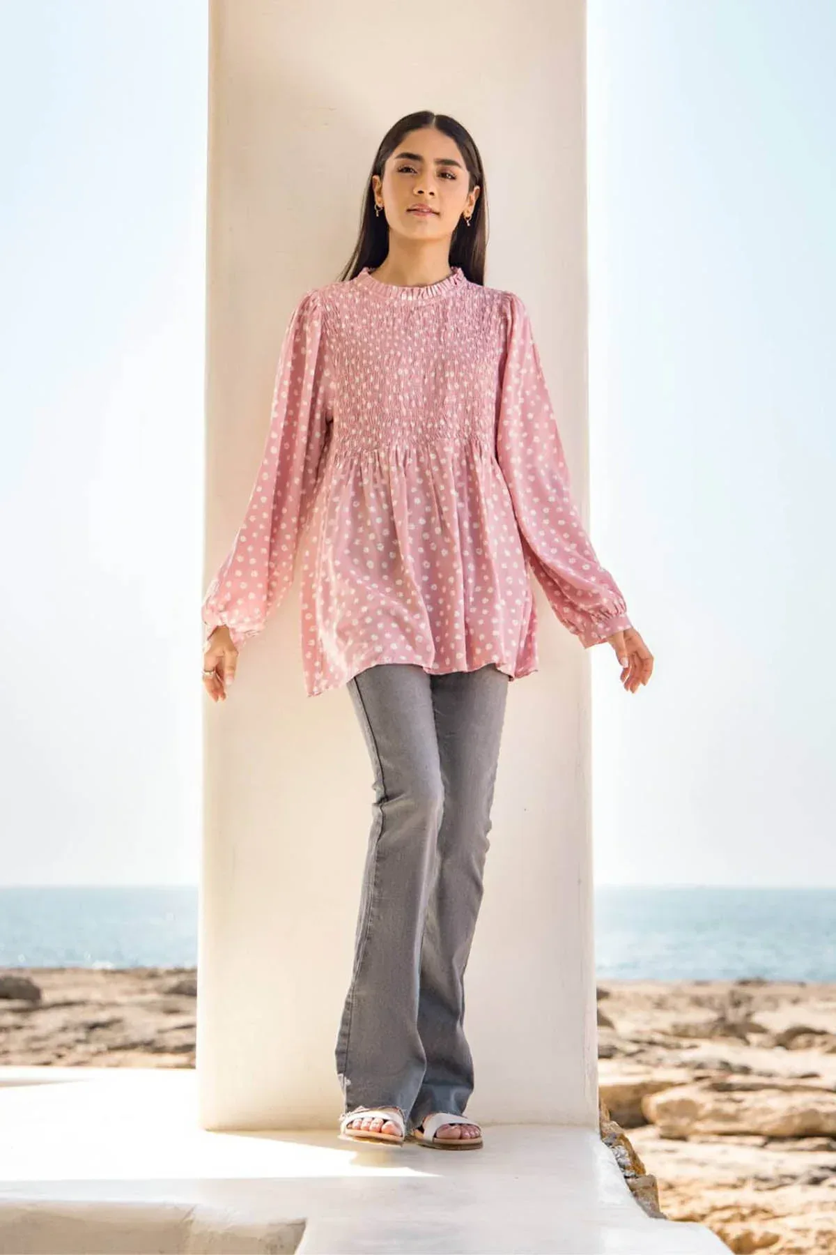 PRINTED SHIRT FOR WOMEN - PINK - Image 2