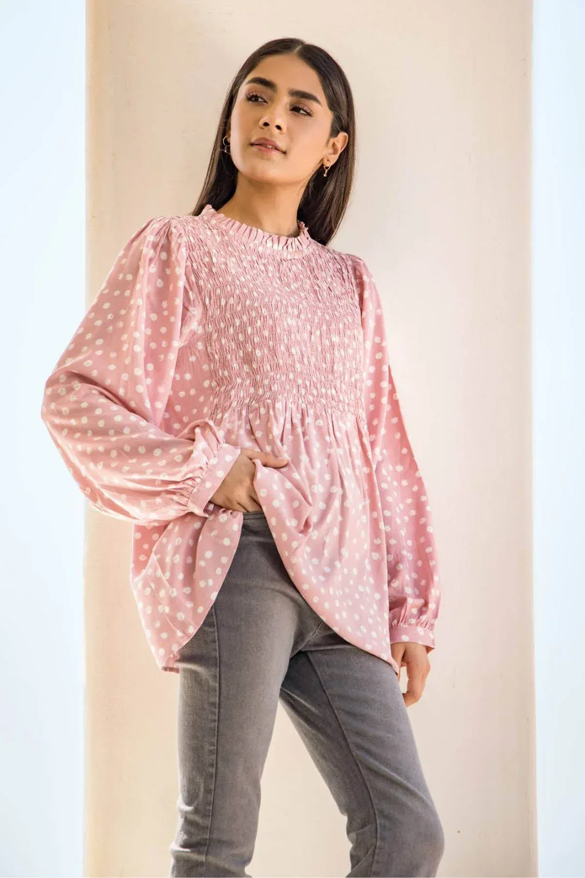PRINTED SHIRT FOR WOMEN - PINK - Image 3