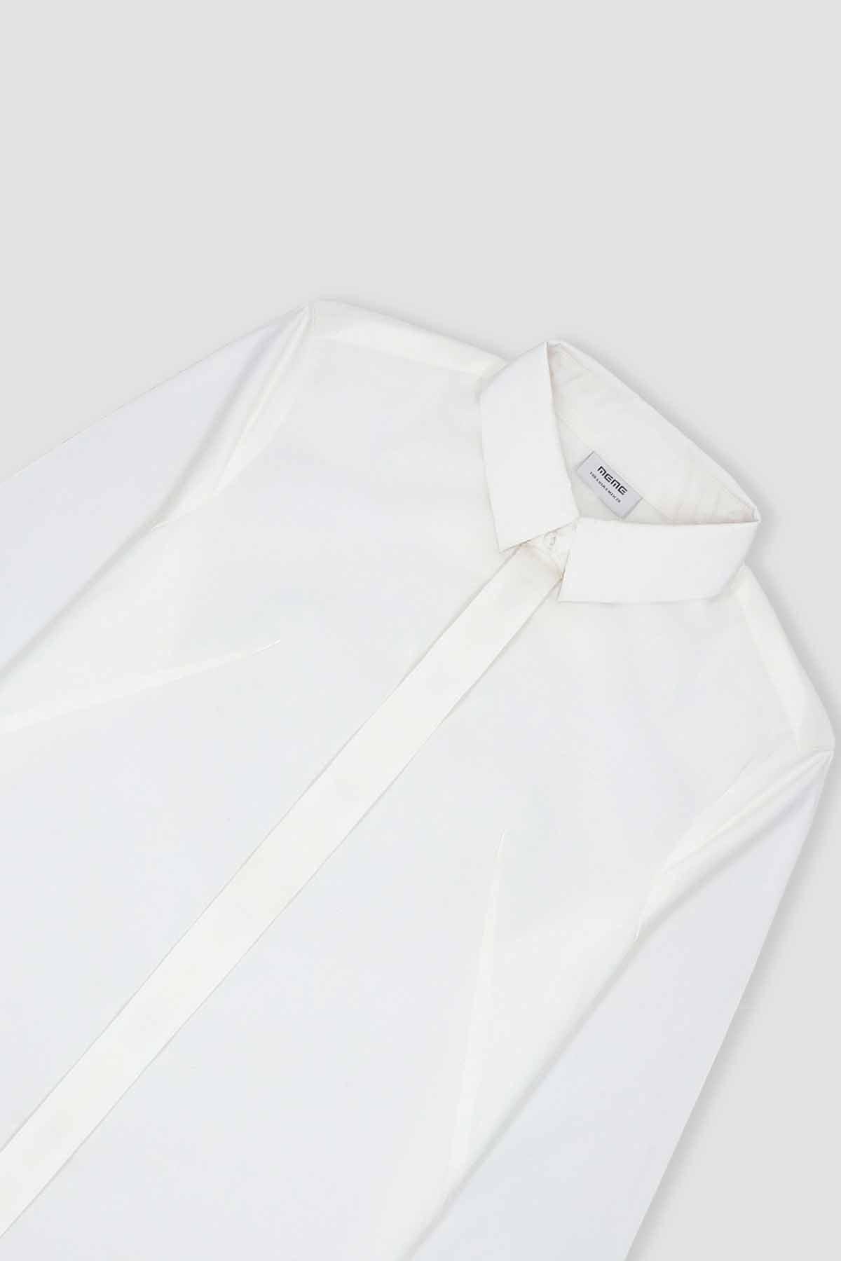 SOLID SHIRT FOR WOMEN - WHITE - Image 2