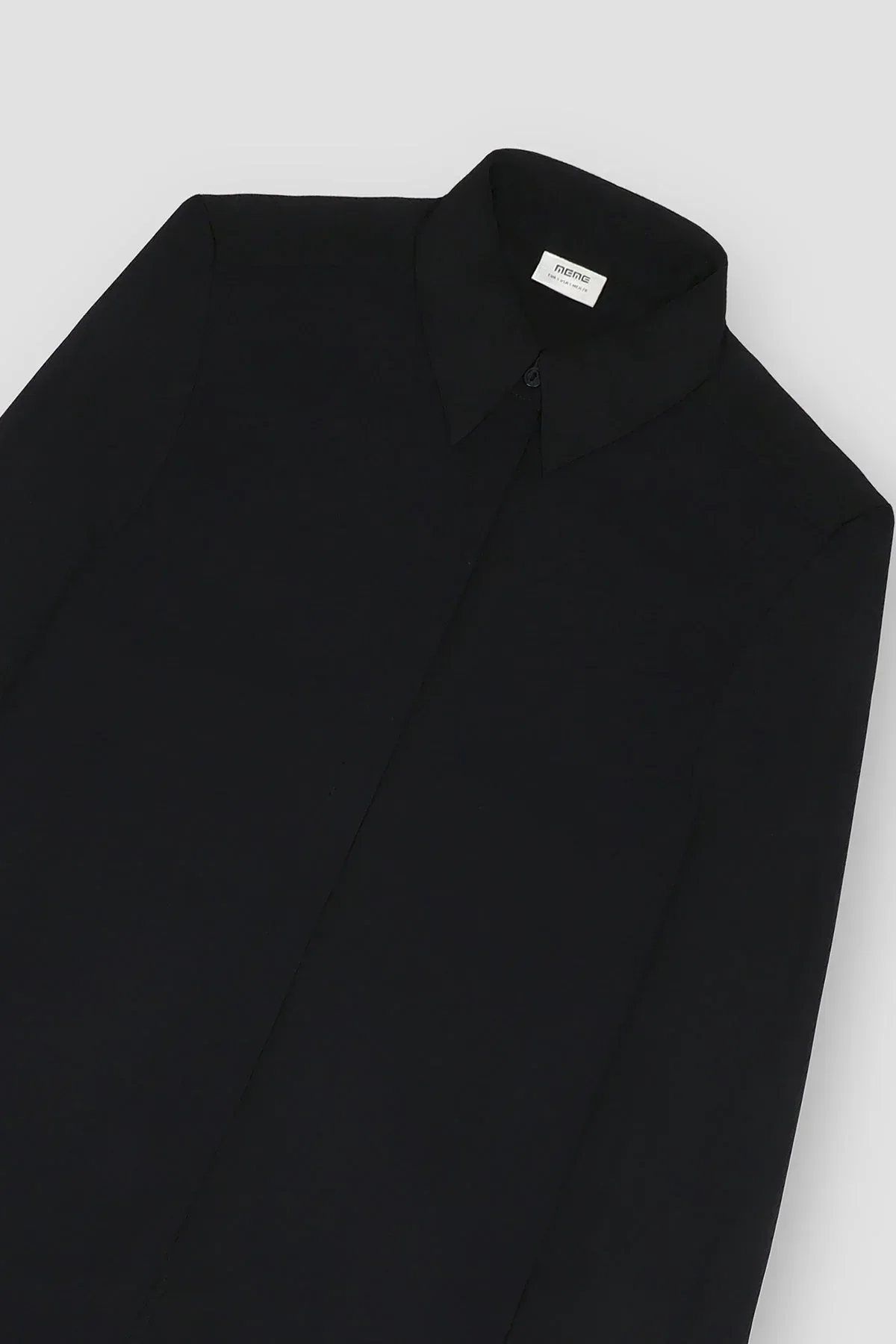 SOLID SHIRT FOR WOMEN - BLACK - Image 2